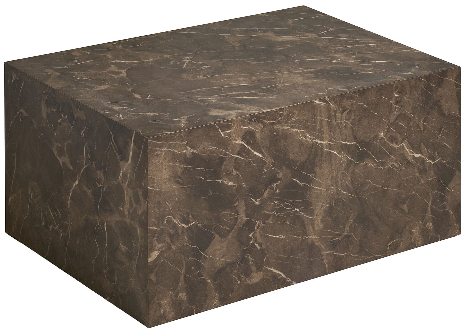 Stolik kawowy Asserves 60x80 cm brązowy marmur