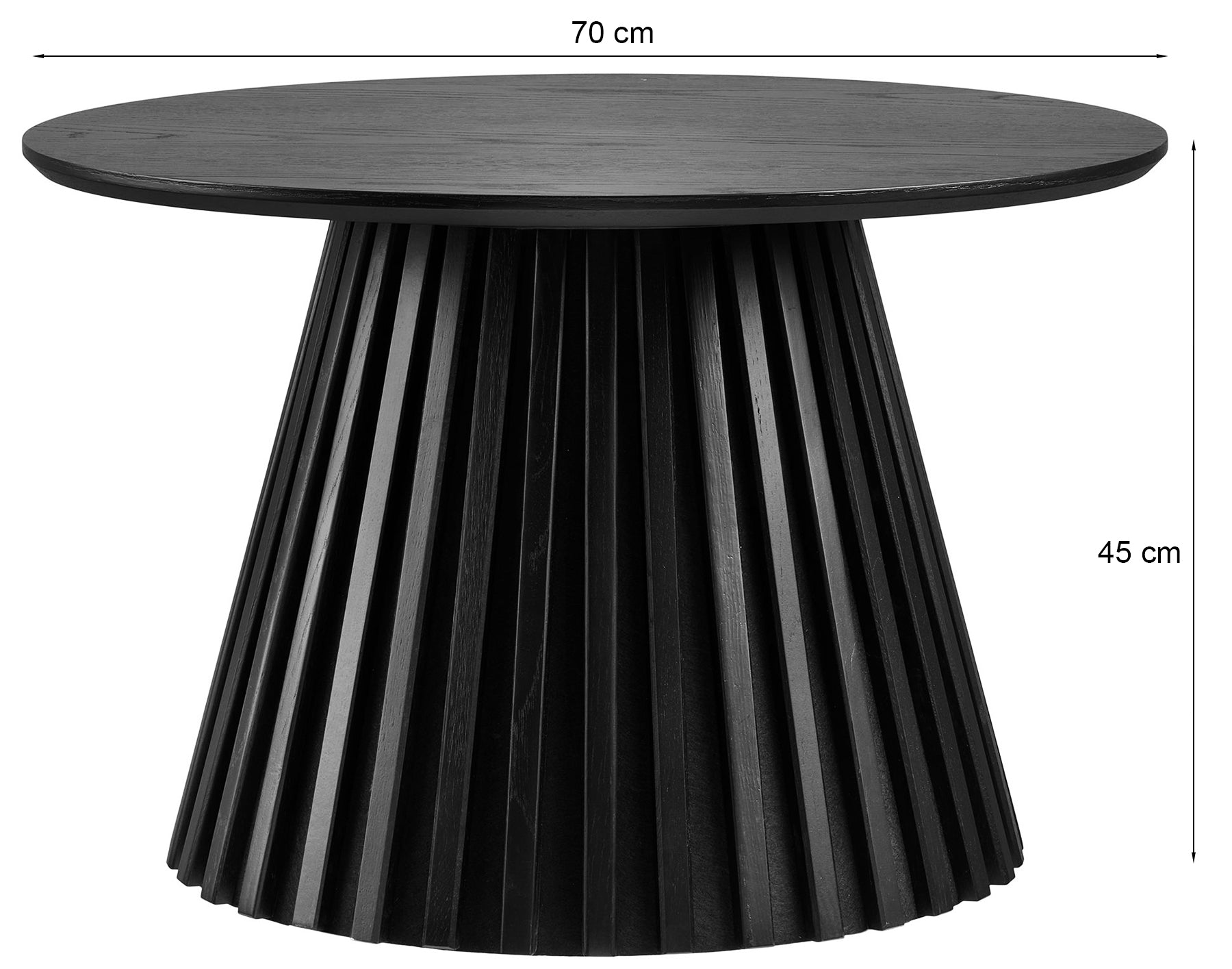 Stolik kawowy Nenters okrągły 70 cm dąb czarny fornir