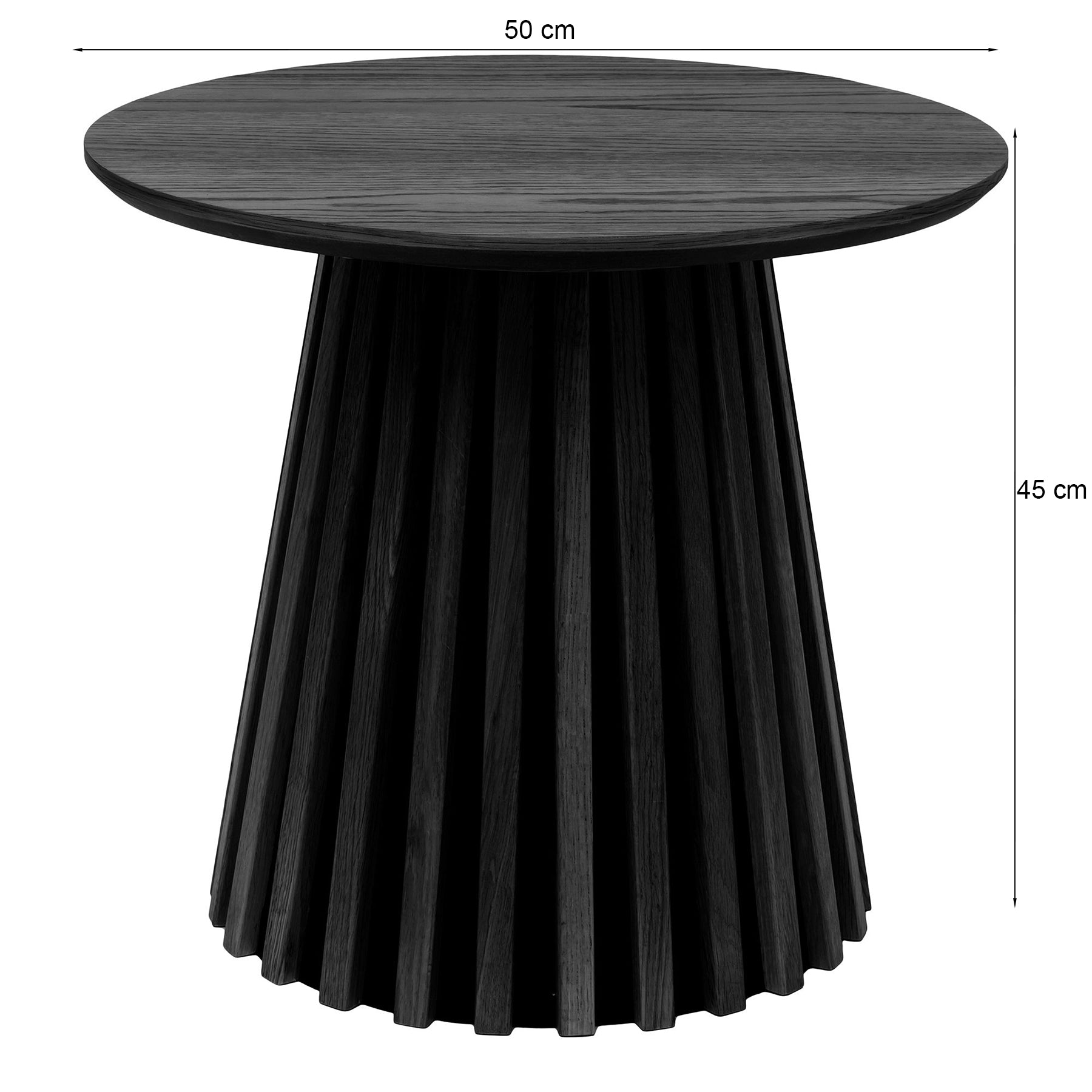 Stolik boczny Nenters okrągły 50 cm dąb naturalny fornir