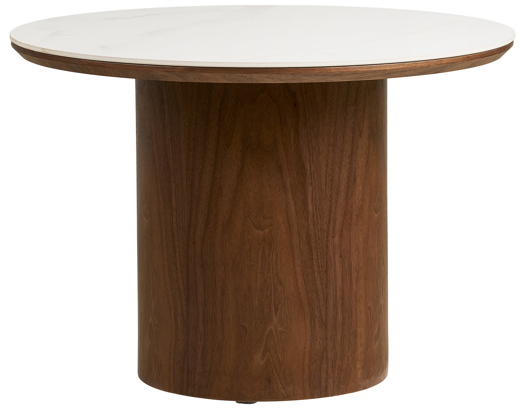 Stolik kawowy Noli okrągły 60 cm orzech ceramiczny blat