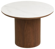 Stolik kawowy Noli okrągły 60 cm orzech ceramiczny blat