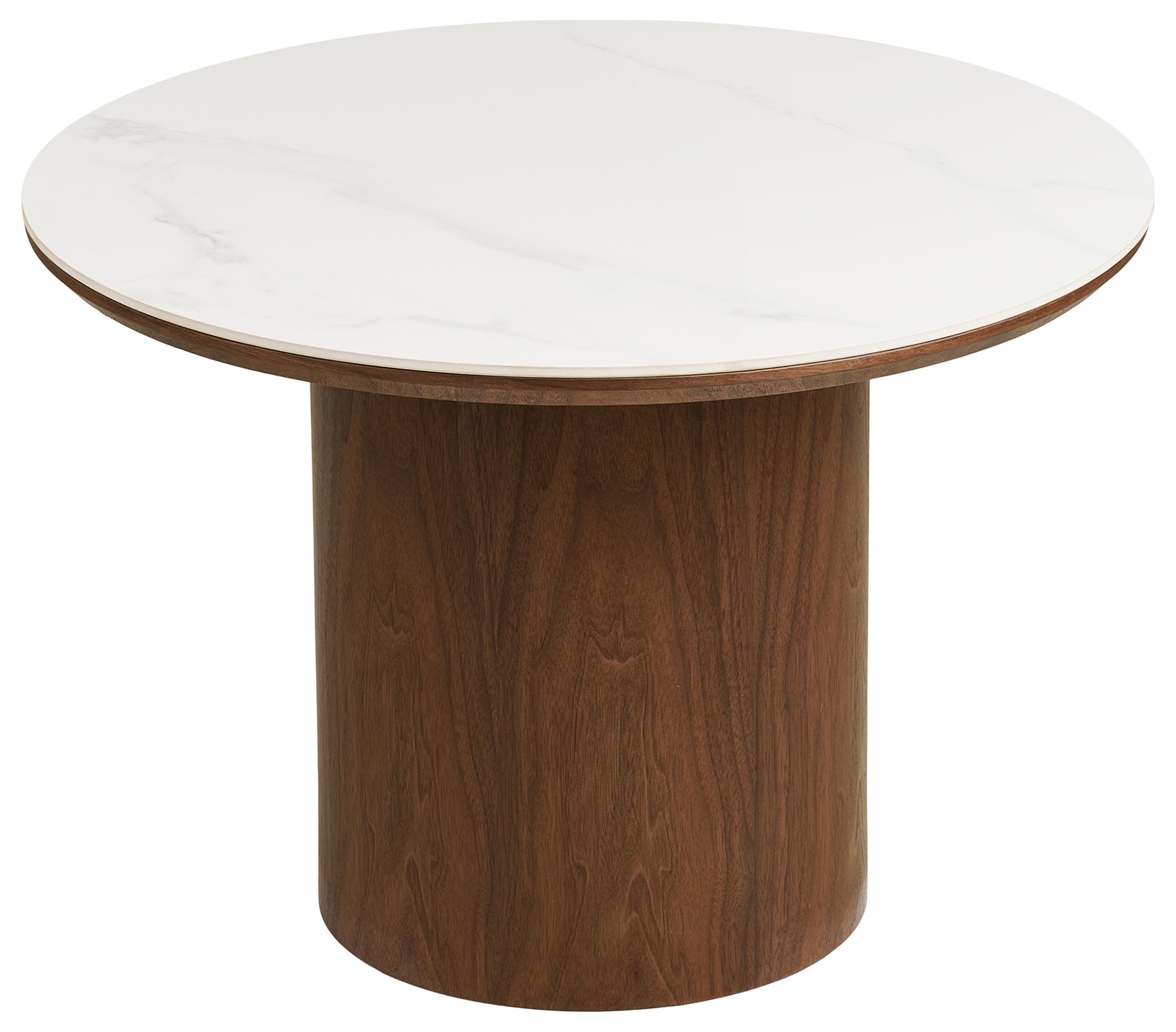 Stolik kawowy Noli okrągły 60 cm orzech ceramiczny blat