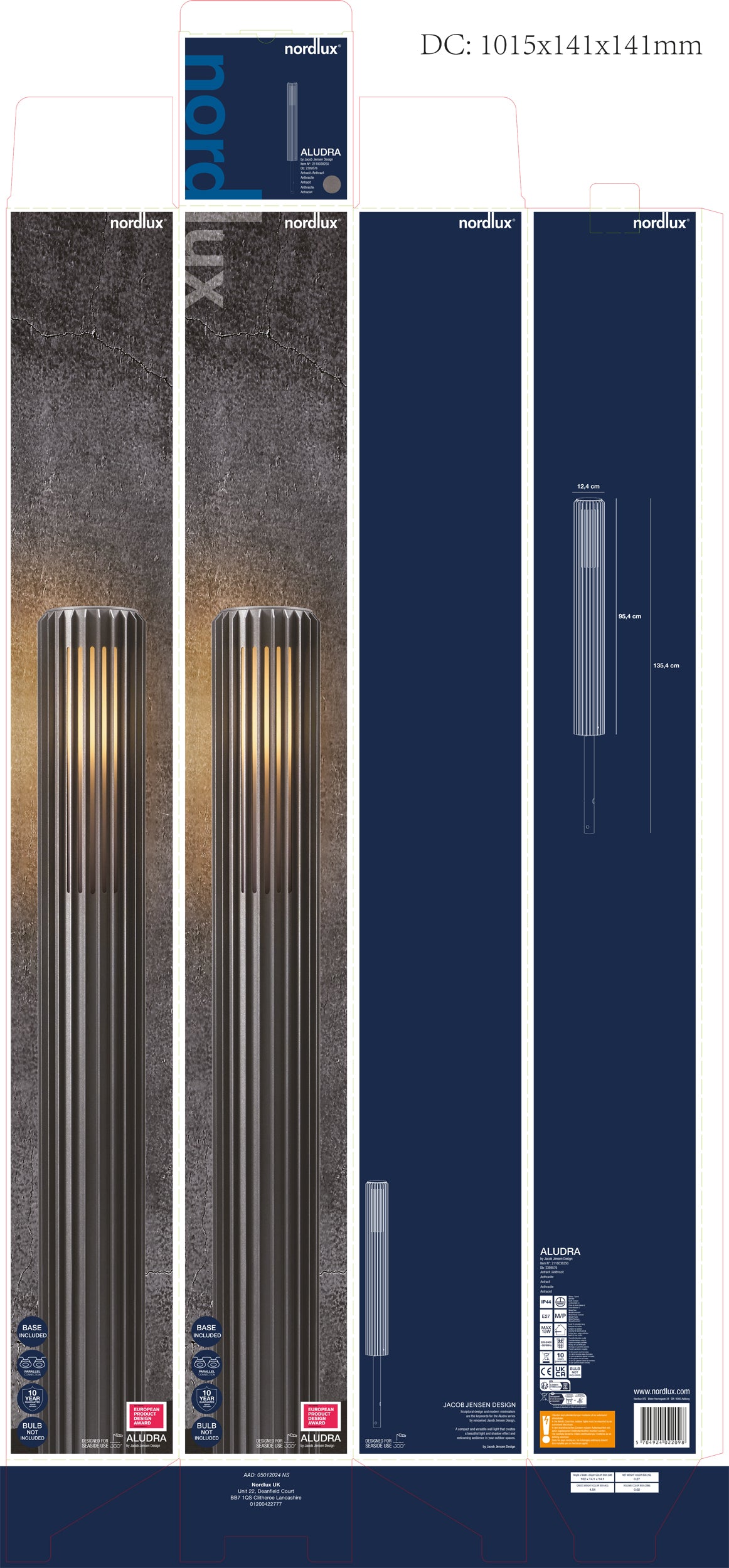 Lampa ogrodowa Aludra antracytowa IP44