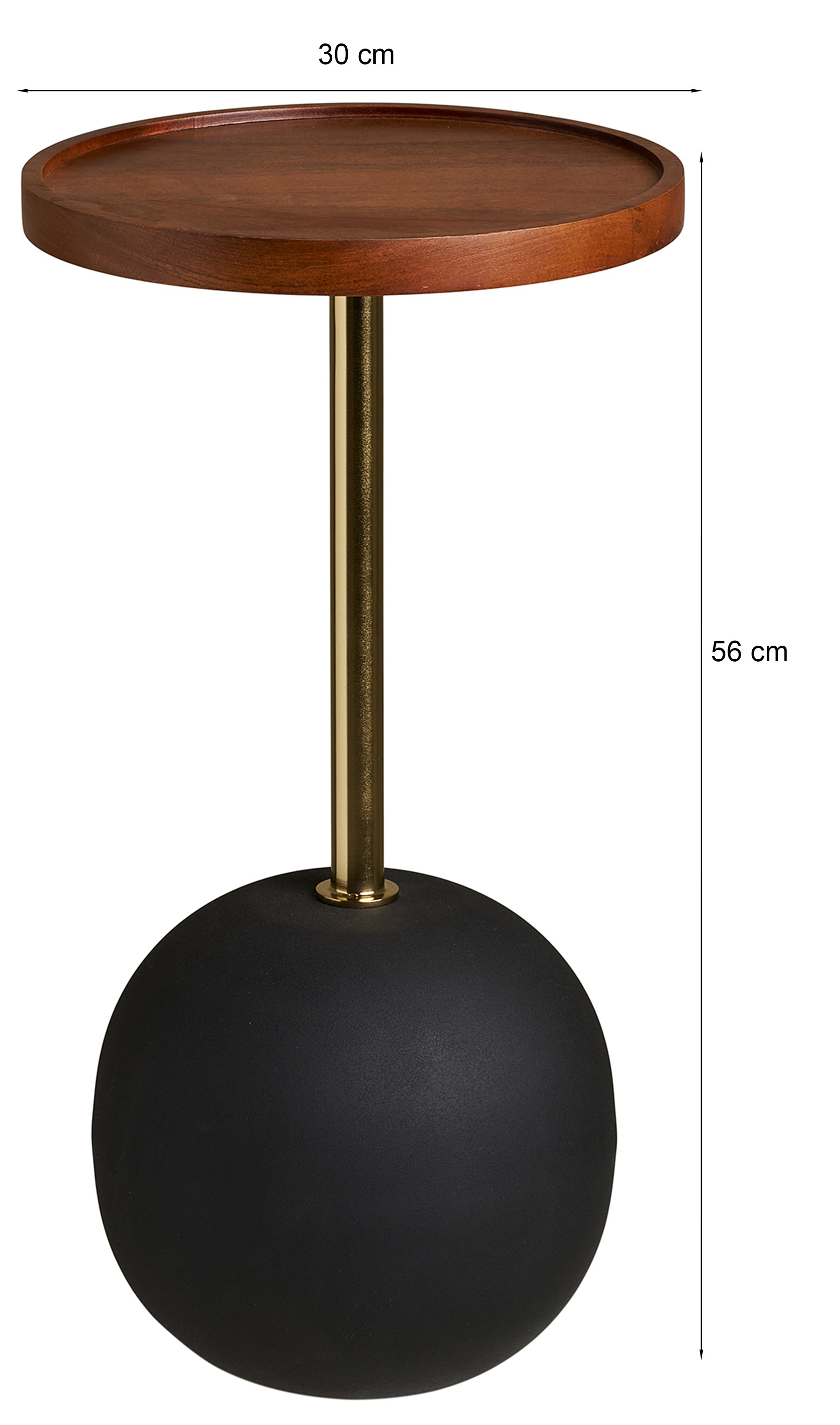 Stolik boczny Sirone okrągły 30 cm drewno mango