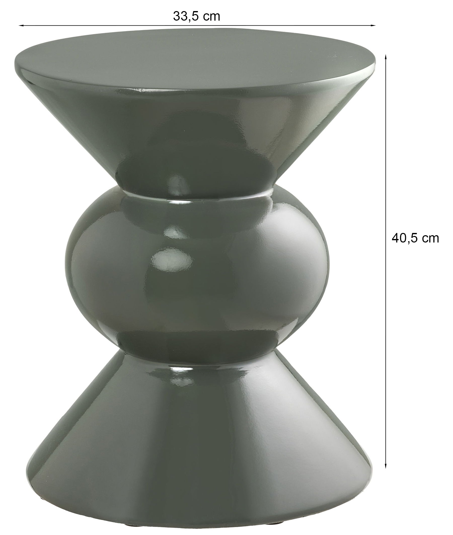 Stolik boczny Rosolina okrągły 34 cm zielony wysoki połysk