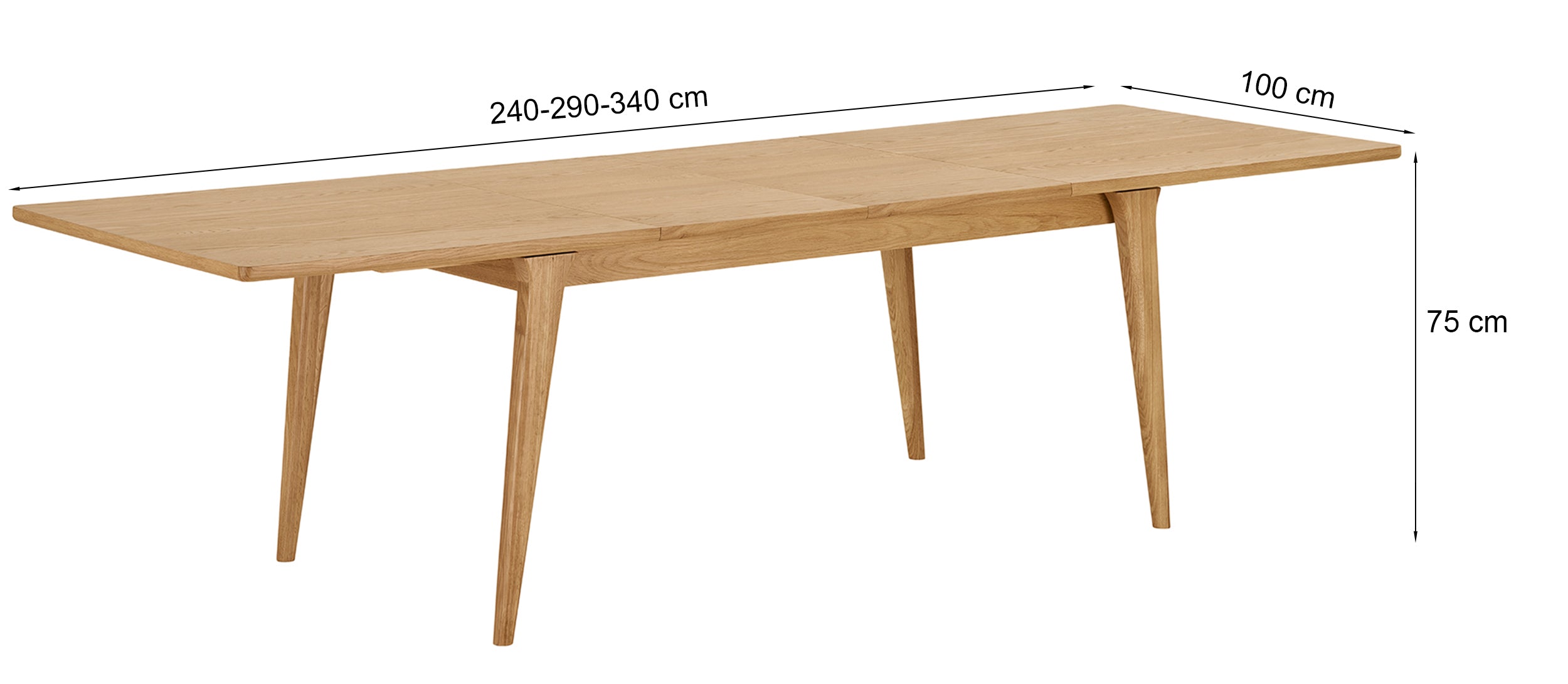 Stół rozkładany do jadalni Darwin 240-340x100 cm dąb naturalny