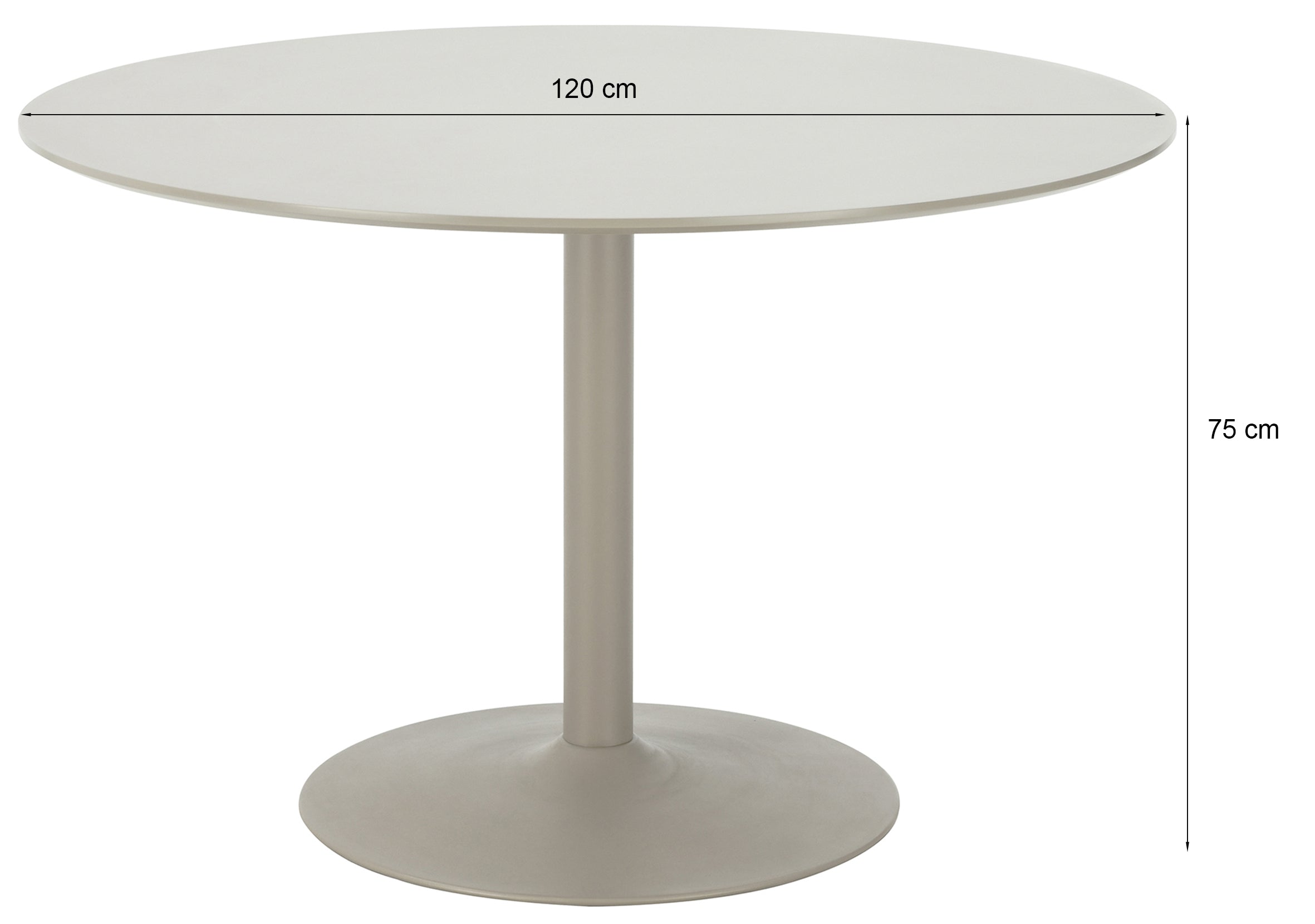 Stół do jadalni Riva okrągły 120 cm beżowy