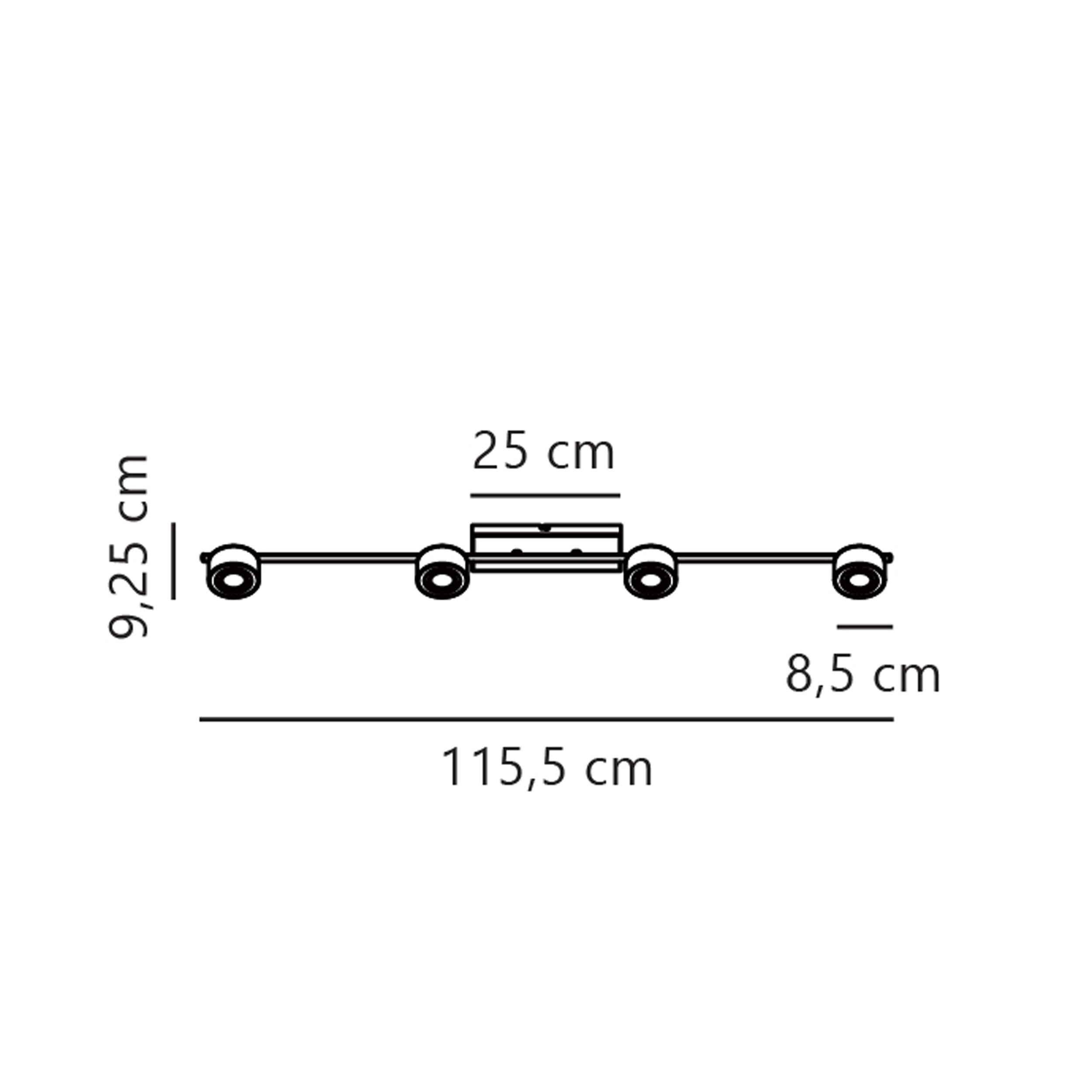 Plafon Clyde LED x4 czarny z funkcją ściemniania