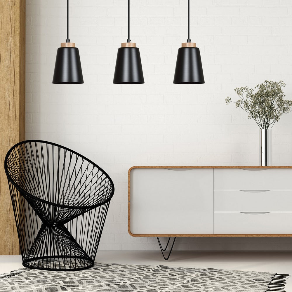 Lampa wisząca Montieri czarna x3