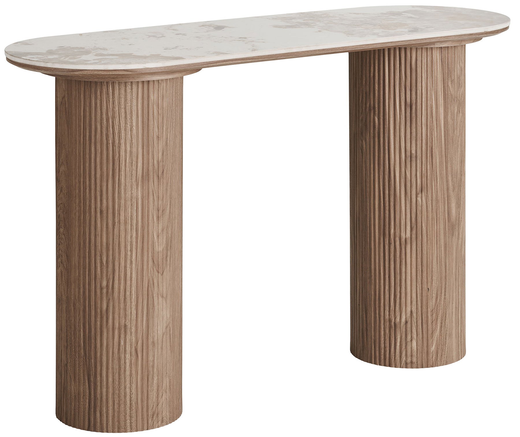 Konsola Athens 120 cm lamele jasny orzech ceramiczny blat