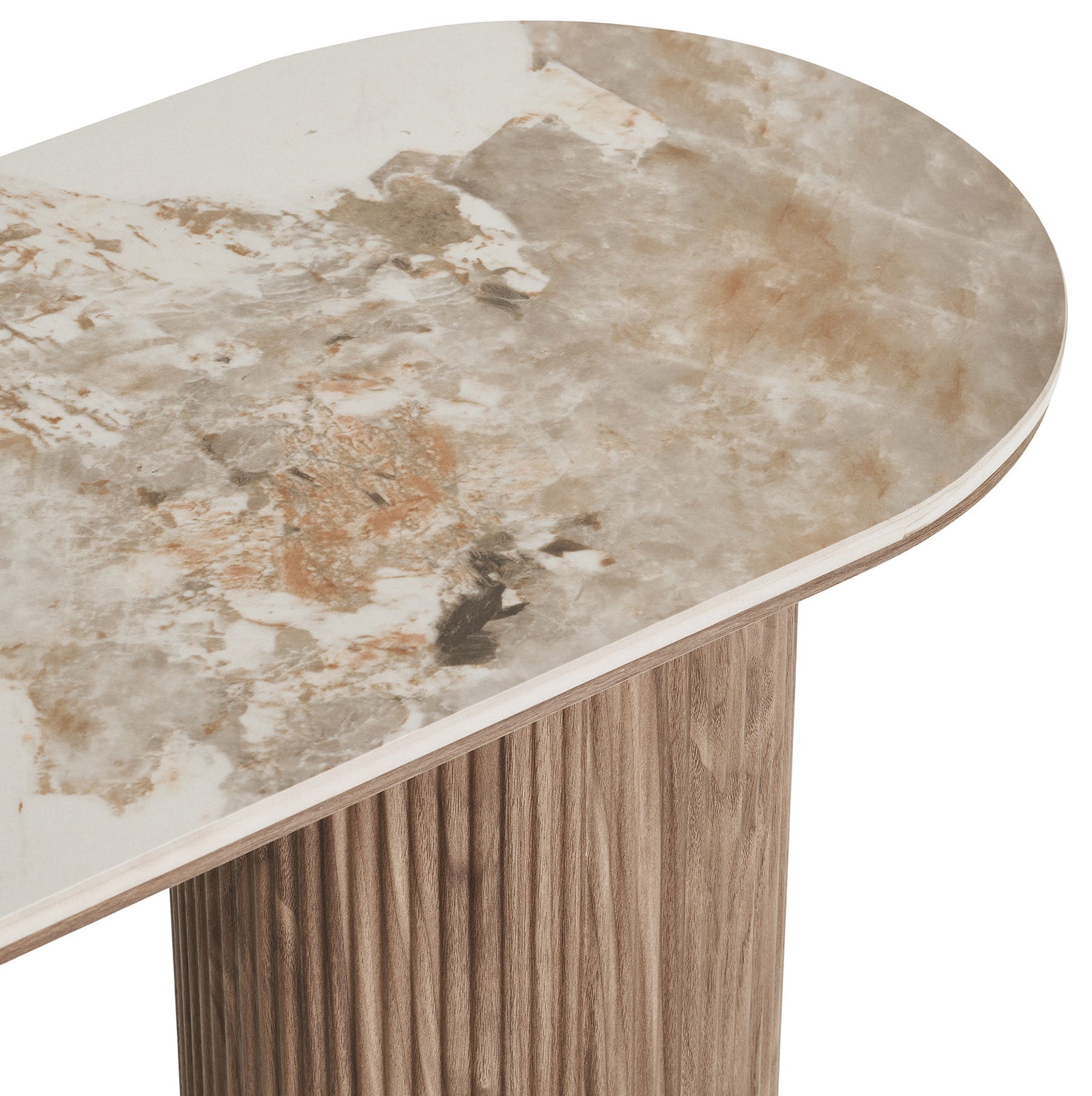 Konsola Athens 120 cm lamele jasny orzech ceramiczny blat