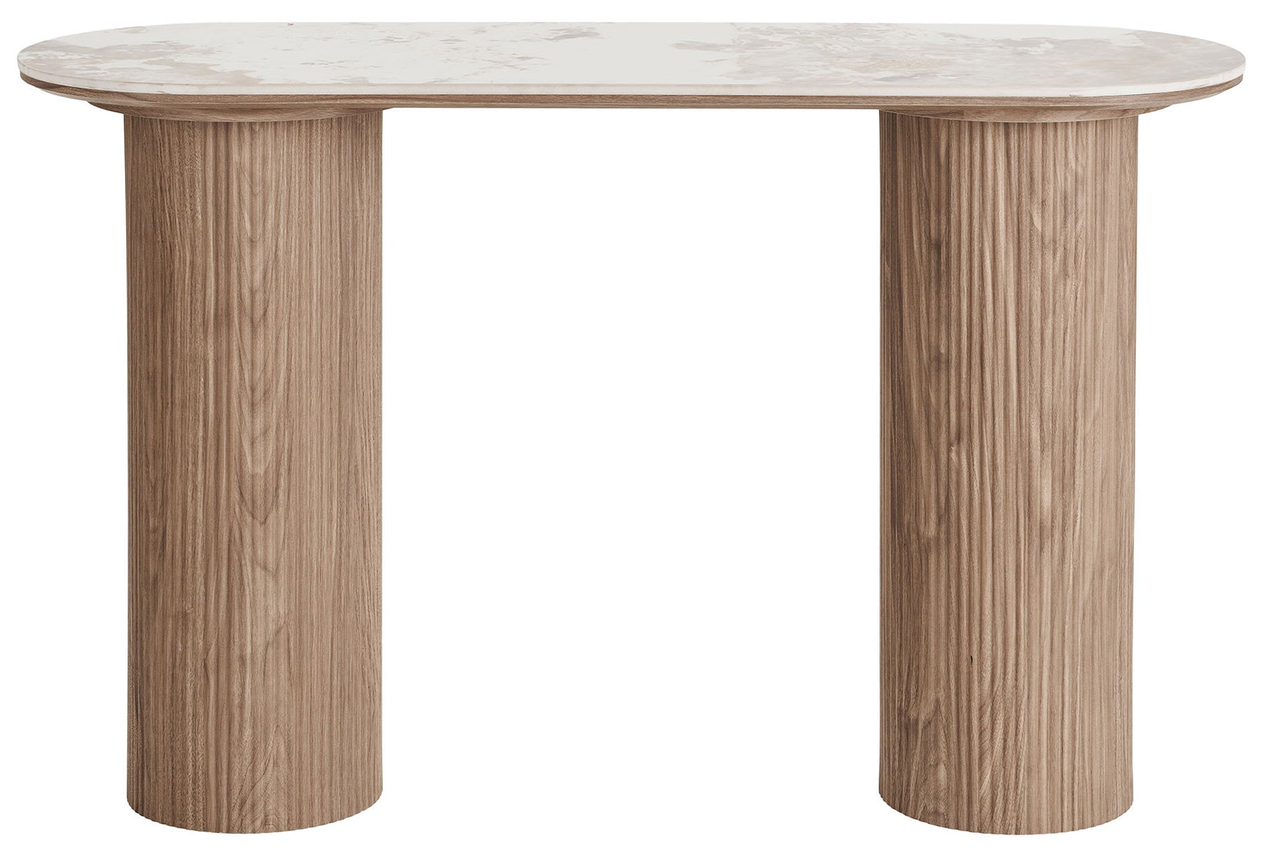 Konsola Athens 120 cm lamele jasny orzech ceramiczny blat