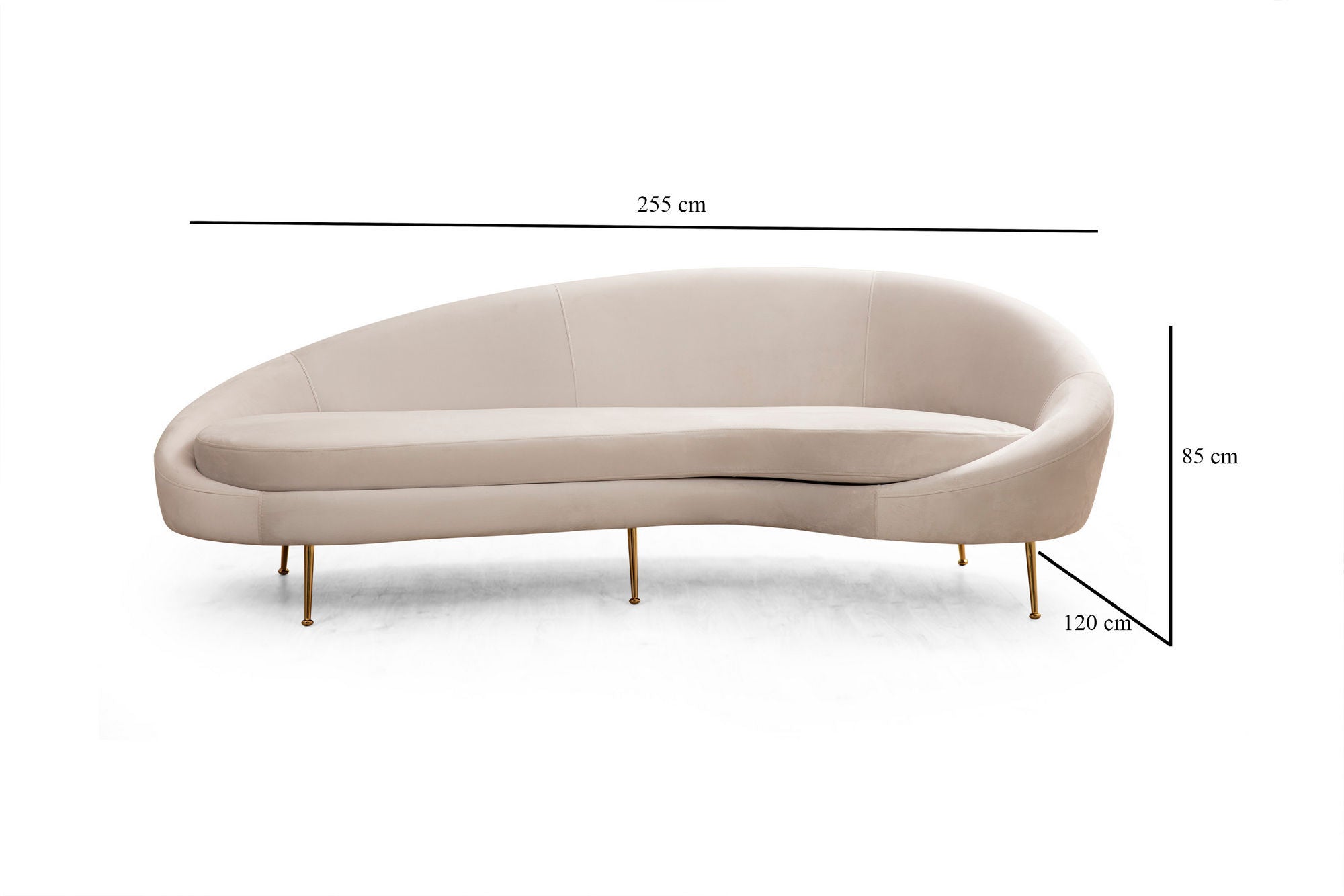 Sofa 3-osobowa Cazoova beżowa prawostronna