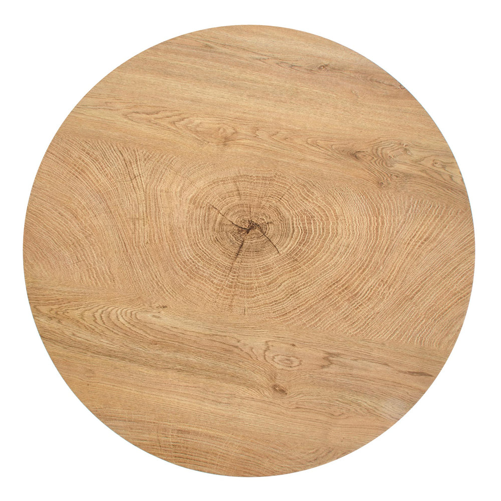 Stolik kawowy Filewdy średnica 80 cm dąb naturalny - czarny