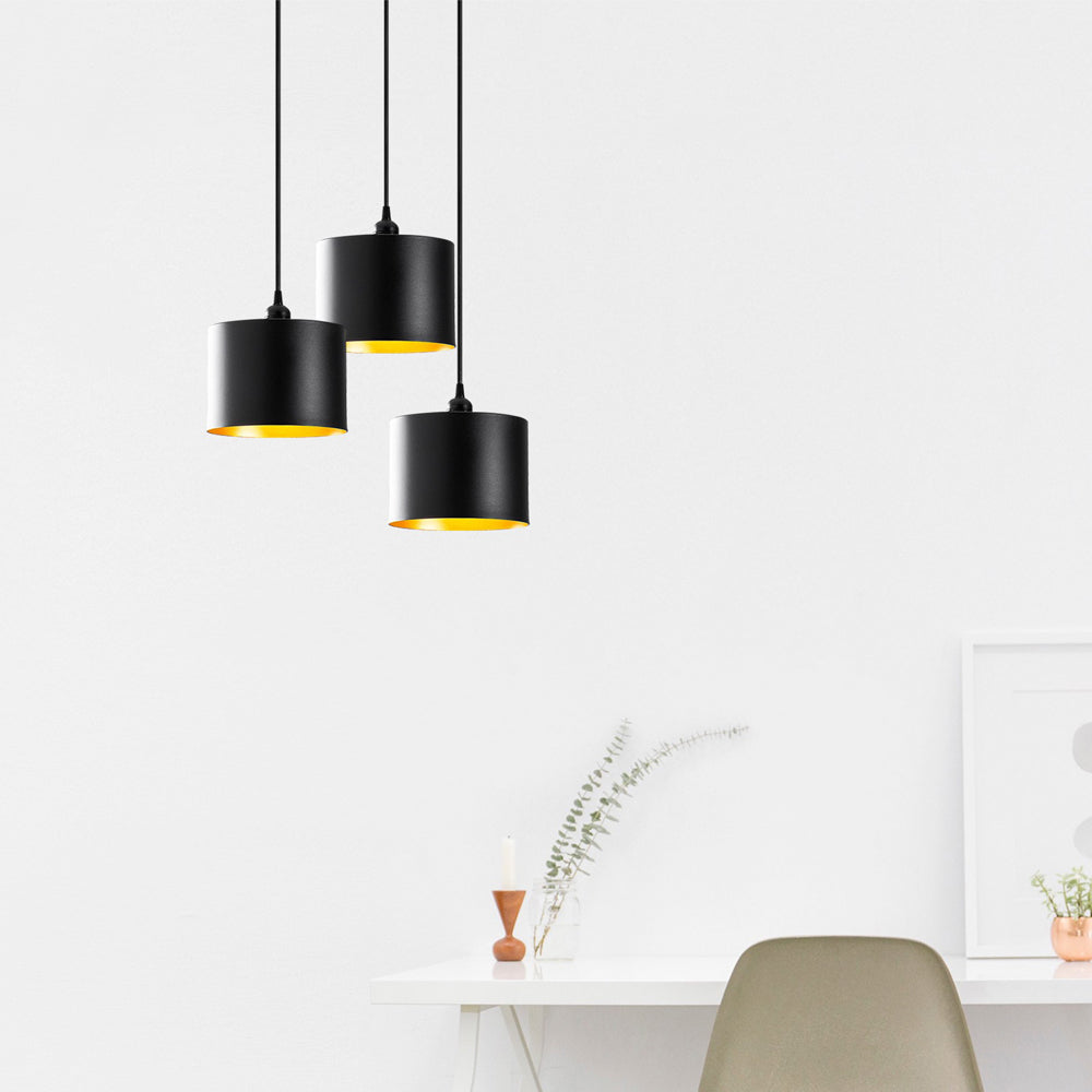 Lampa wisząca Hortensis x3 kaskada czarna 40 cm