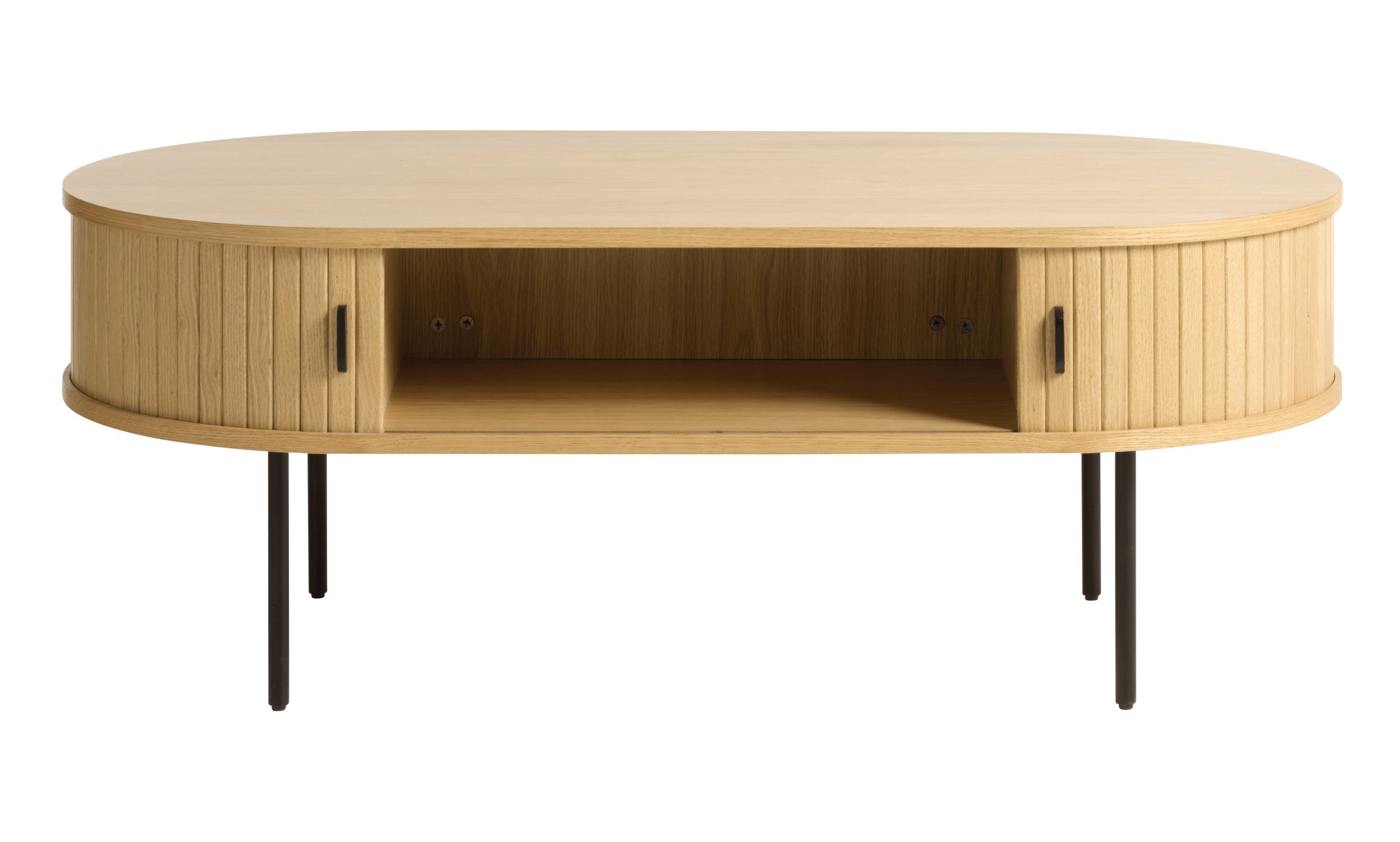Ława drewniana Gativel 120x60 cm lamele dąb naturalny