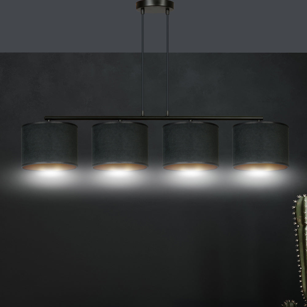 Lampa wisząca Hellid x4 97 cm czarna