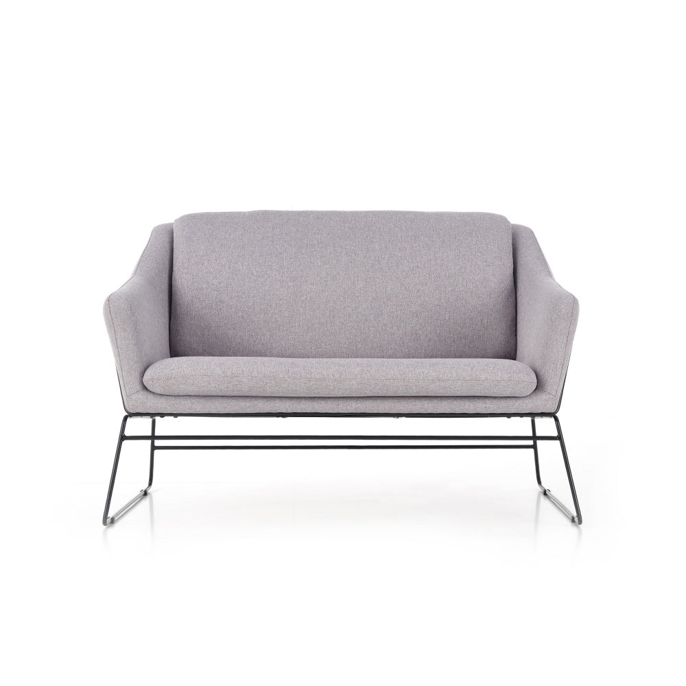 Sofa dwuosobowa Gasoina szara na czarnej podstawie