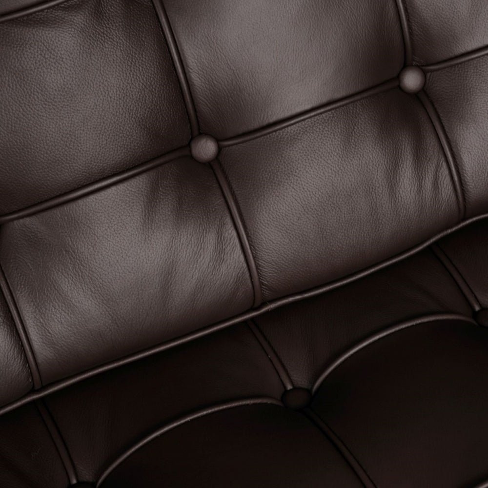 Sofa dwuosobowa Barca skóra naturalna ciemny brąz