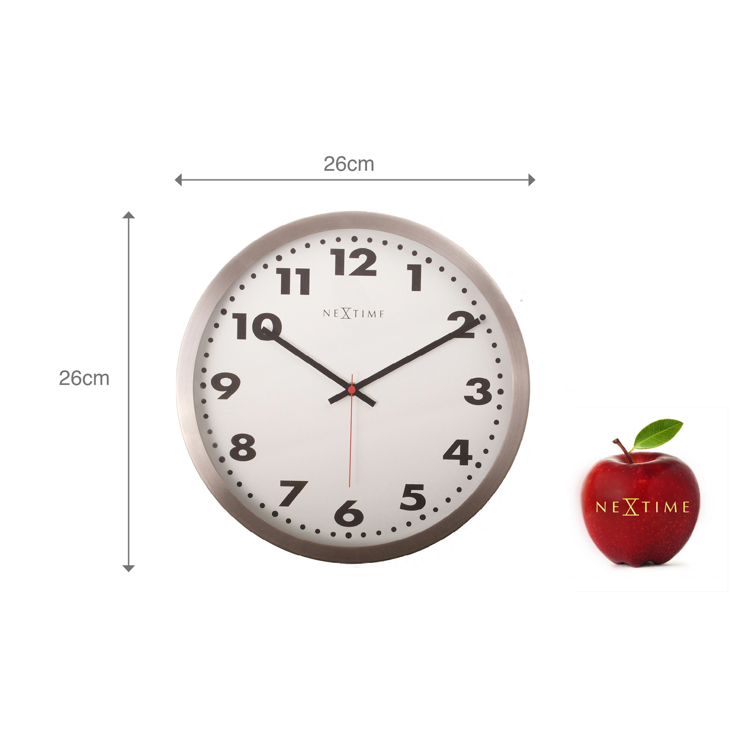 Zegar ścienny Arabic 25 cm biało-brązowy