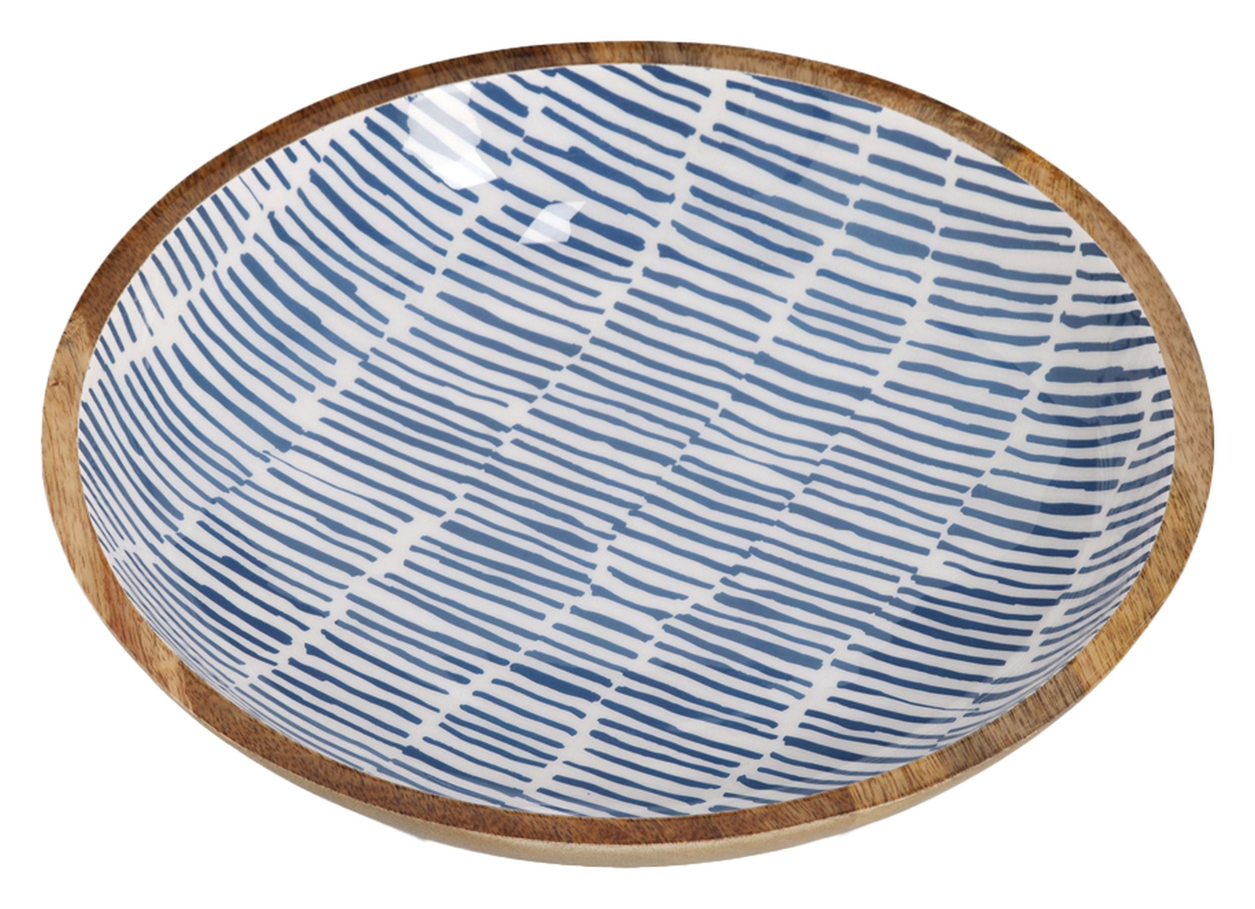 Miska Cherrey 30x6 cm drewno mango niebieska