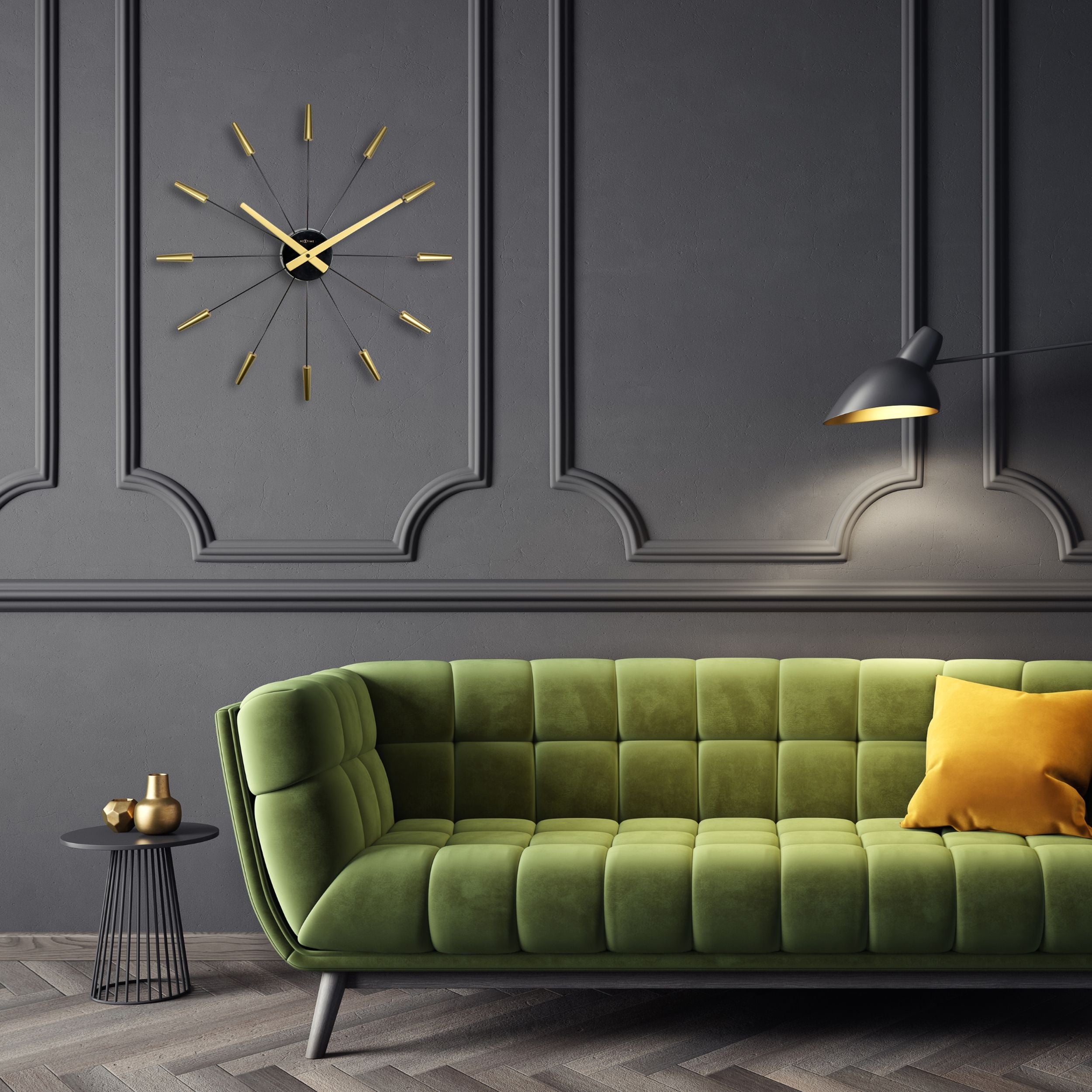 Zegar ścienny Plug Inn 58 cm złoto-czarny