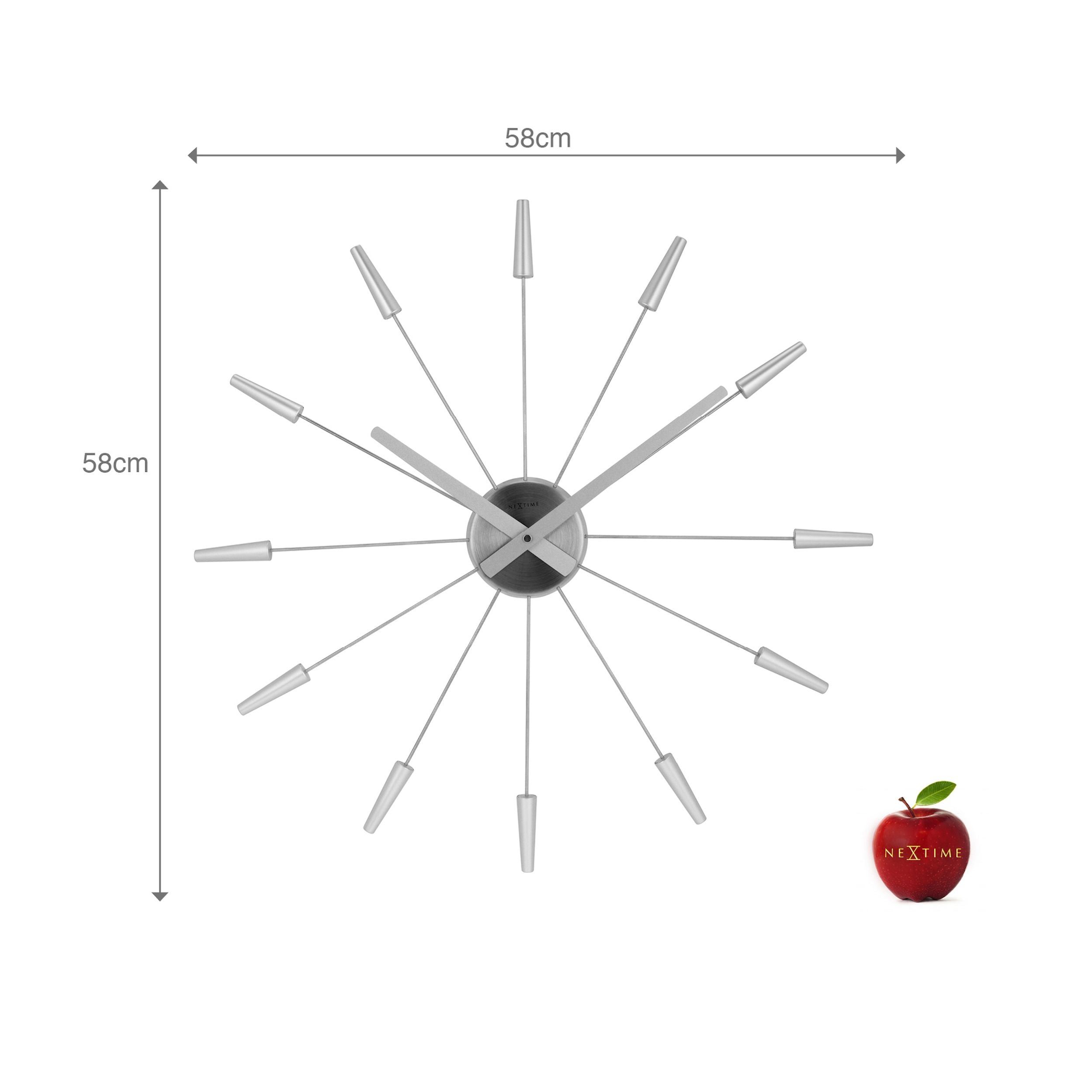 Zegar ścienny Plug Inn 58 cm srebrny