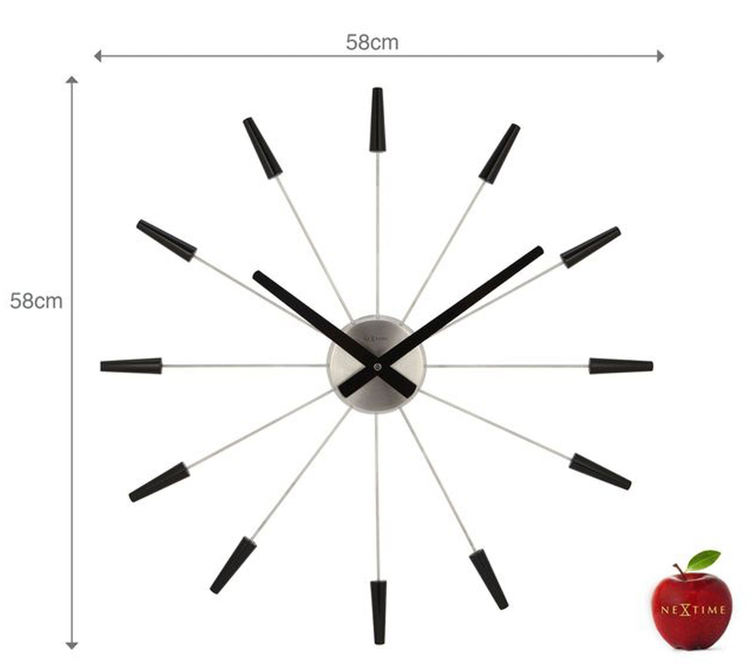 Zegar ścienny Plug Inn średnica 58 cm czarny