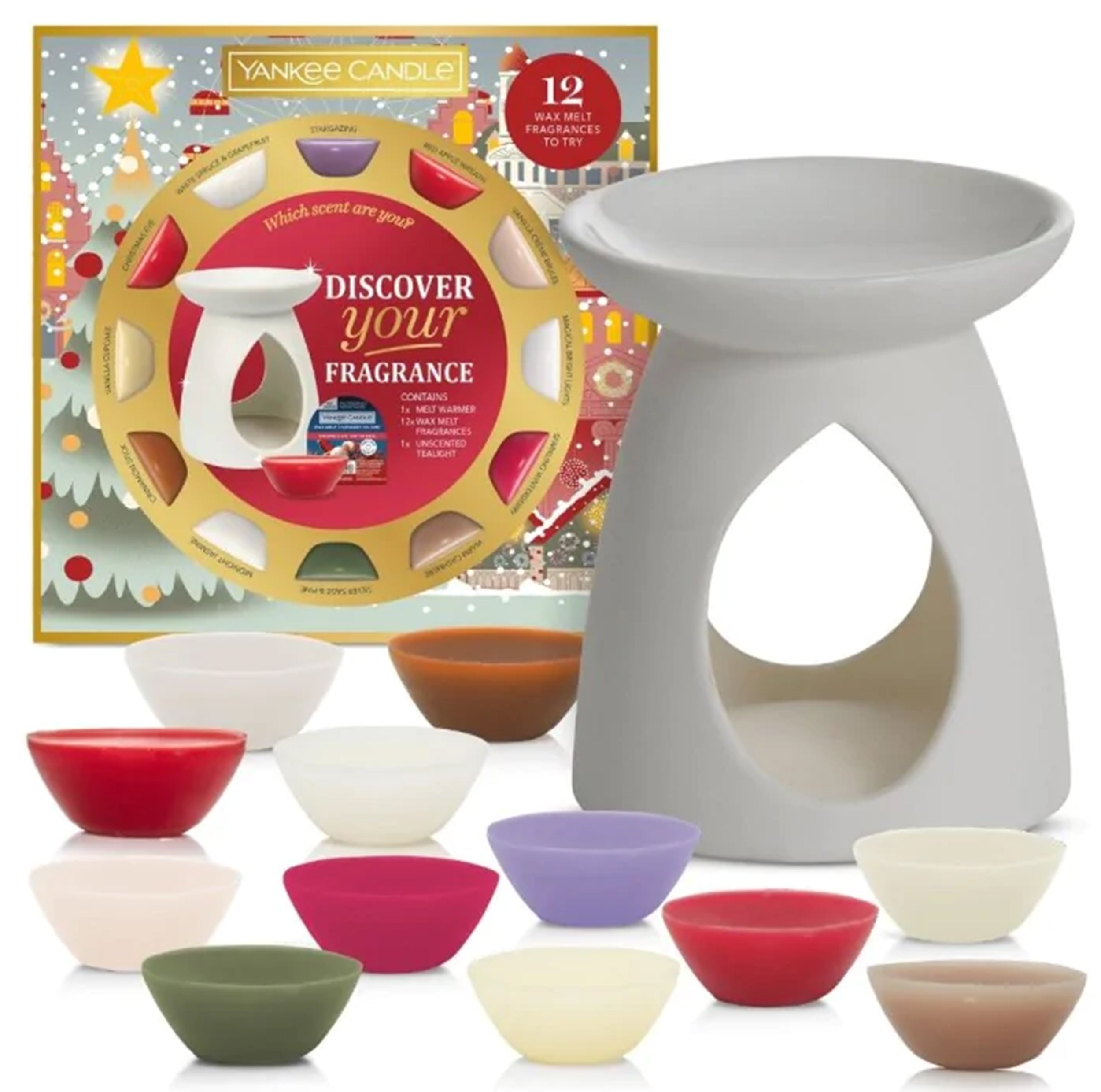 Zestaw prezentowy Yankee Candle Passport To The Holidays kominek i 12 wosków