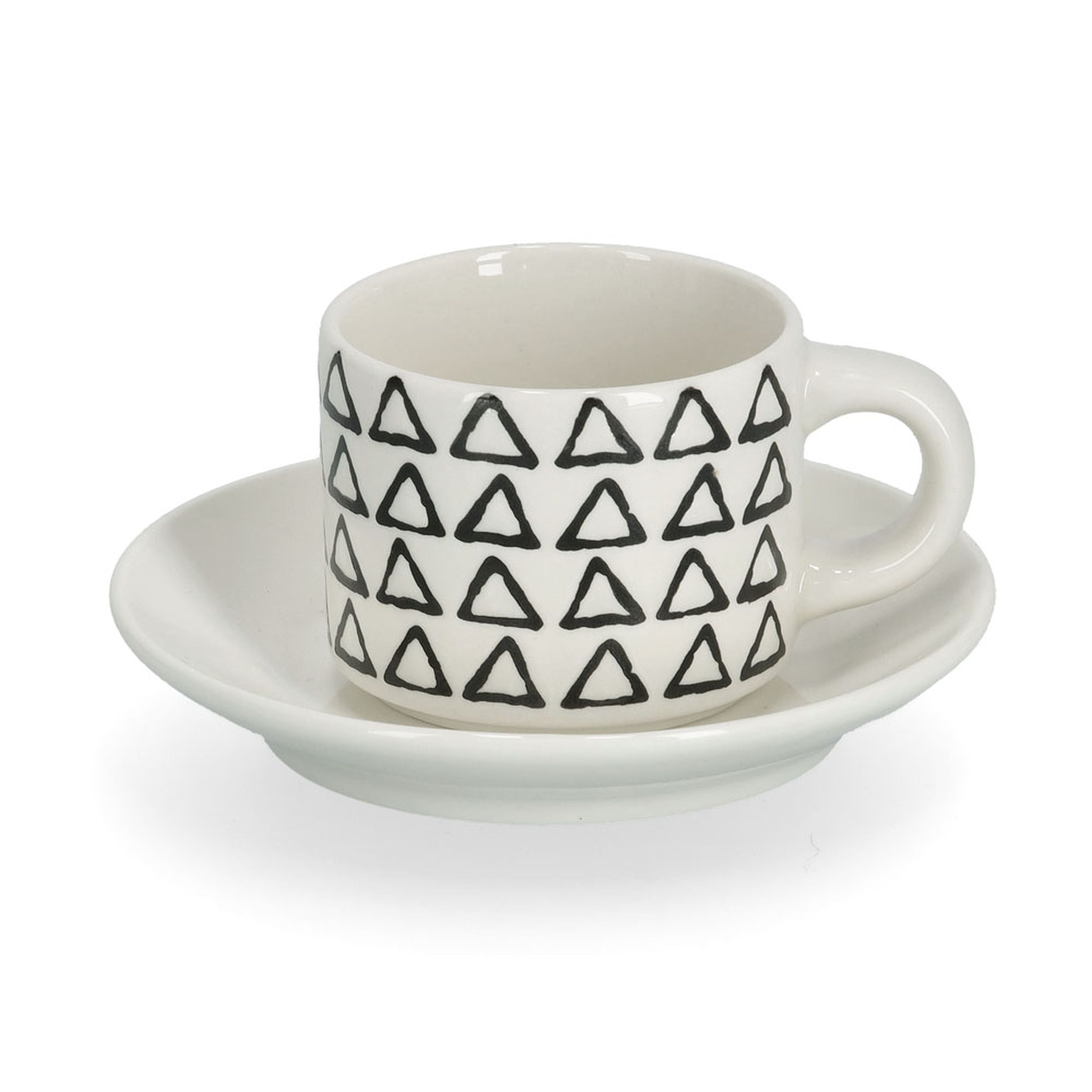 Zestaw 4 filiżanek do espresso Undablo biało-czarne