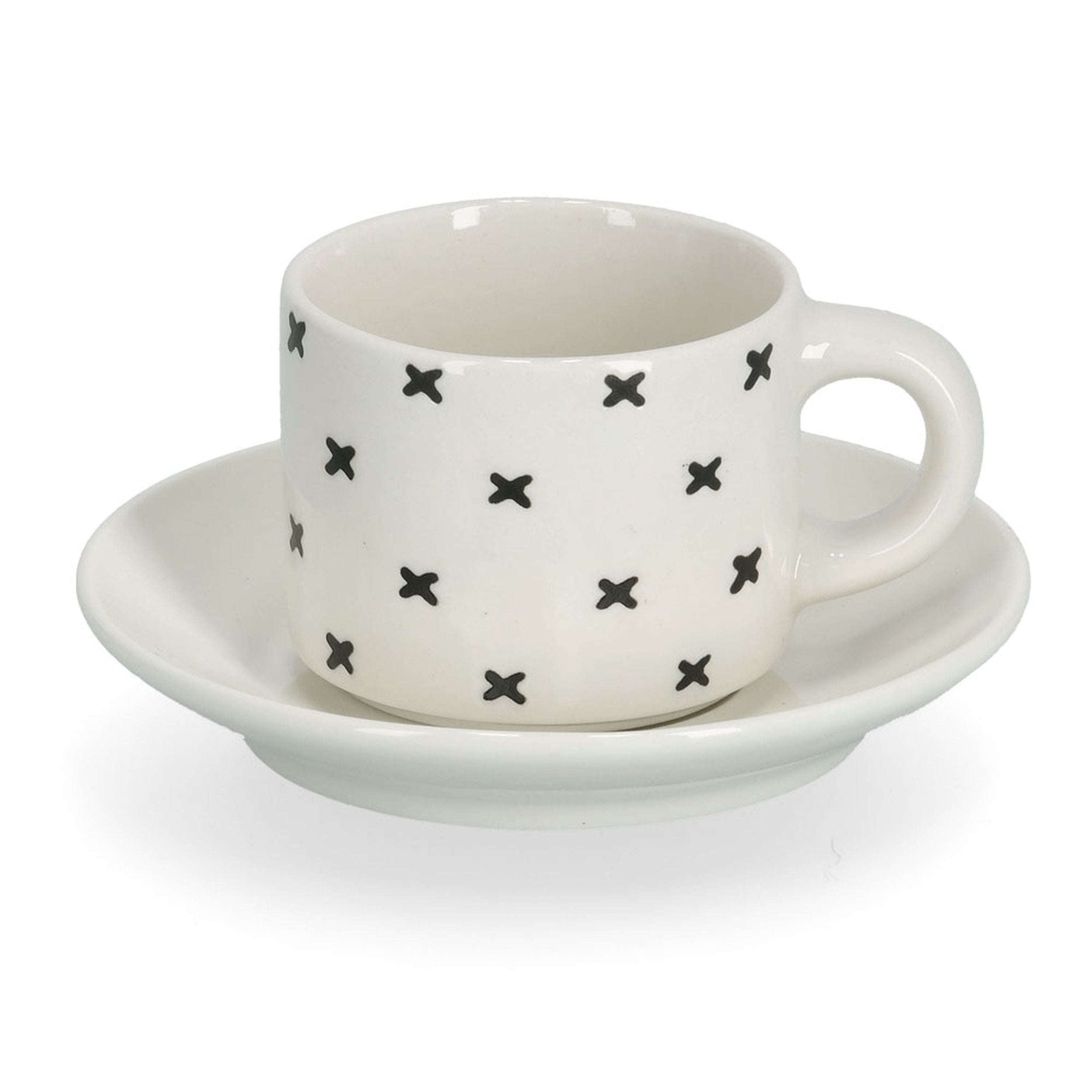 Zestaw 4 filiżanek do espresso Undablo biało-czarne
