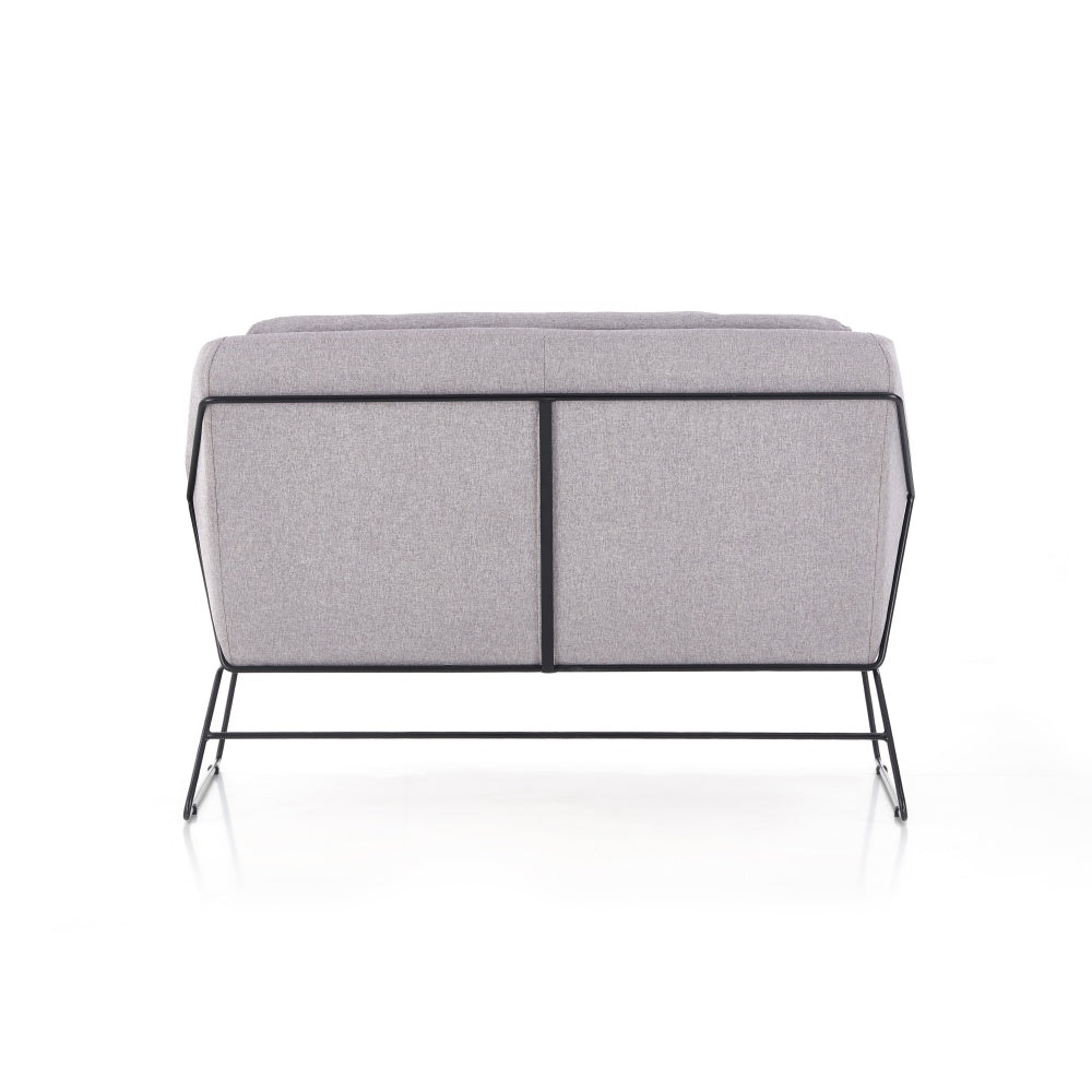 Sofa dwuosobowa Gasoina szara na czarnej podstawie