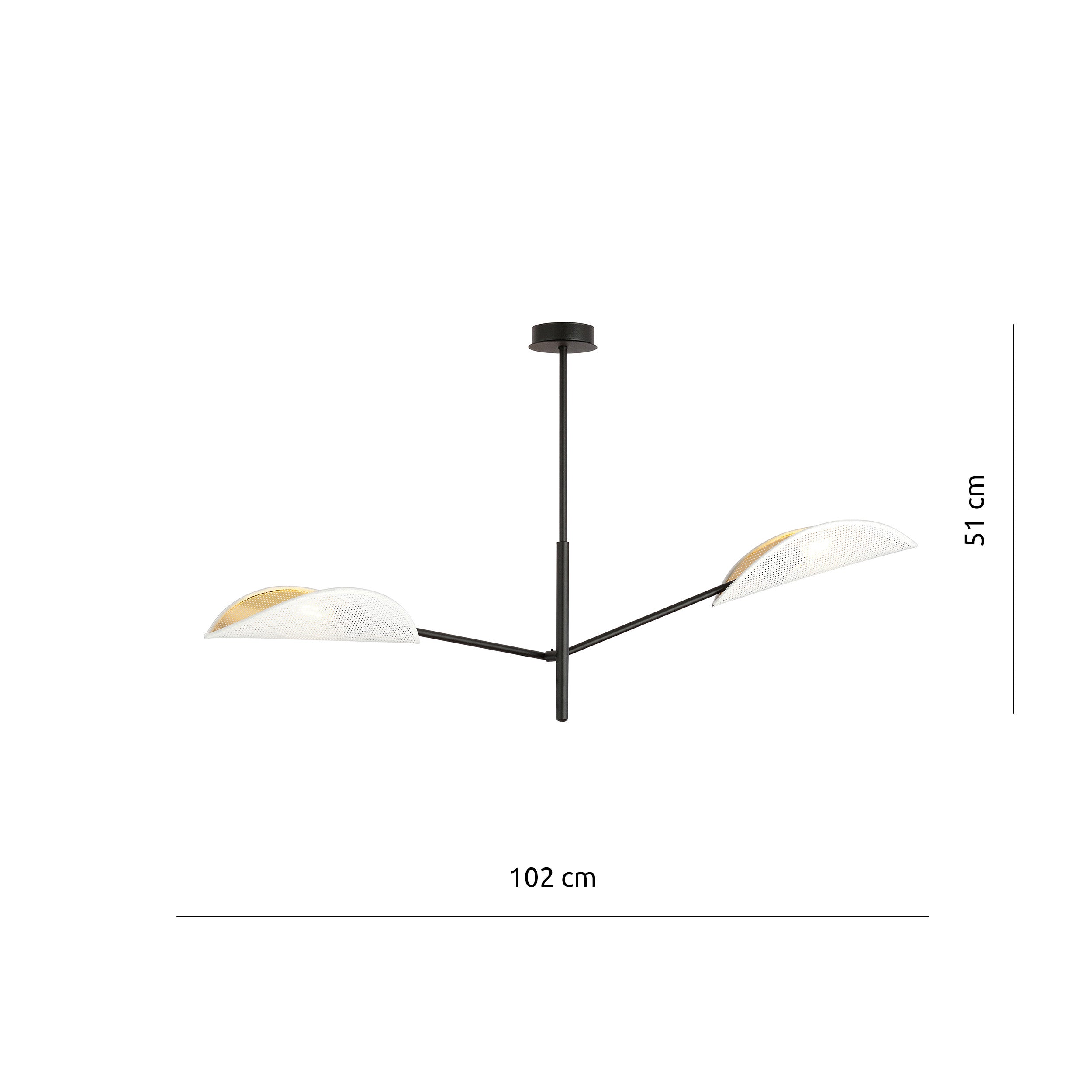 Lampa sufitowa Shintor x2 biało-złota