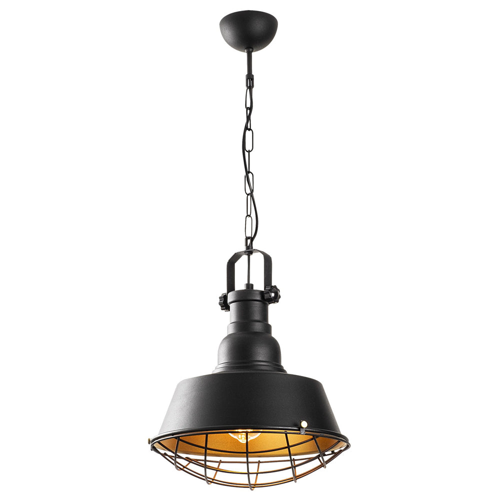 Lampa sufitowa Ardulace industrialna średnica 30 cm czarna