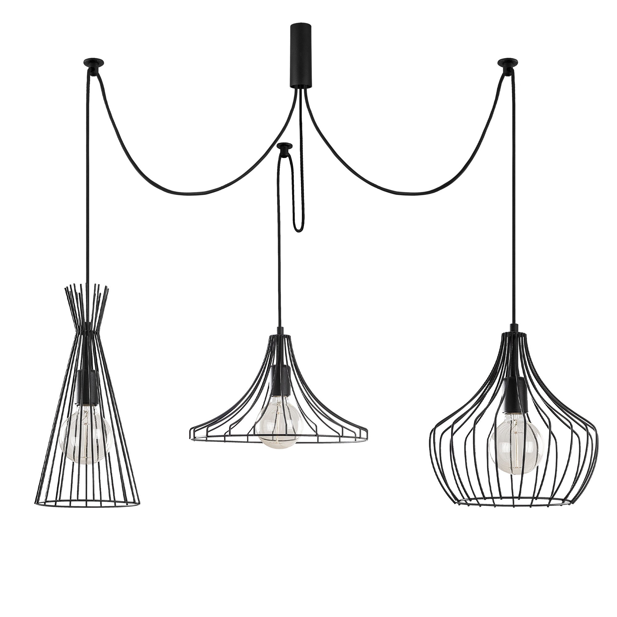 Lampa wisząca Tojil x3 czarna