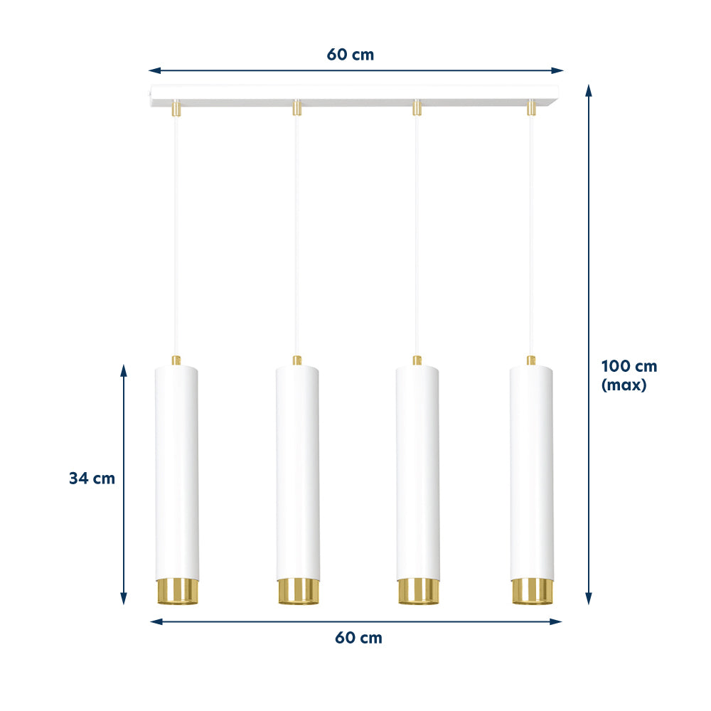 Lampa wisząca Morcone biała x4