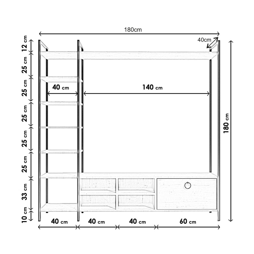 Komoda RTV Motal 180 cm czarna