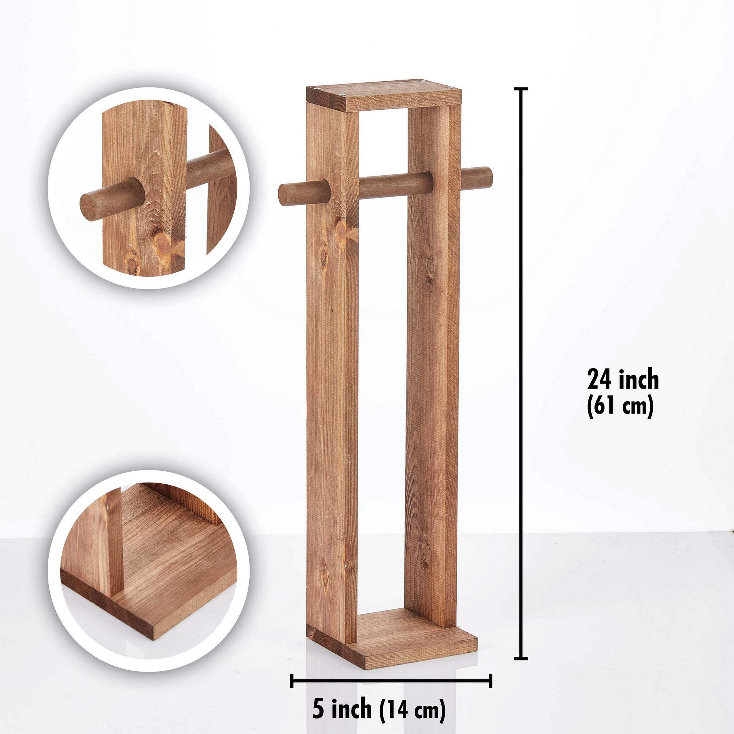 Stojak na papier toaletowy Fullion 61 cm drewniany