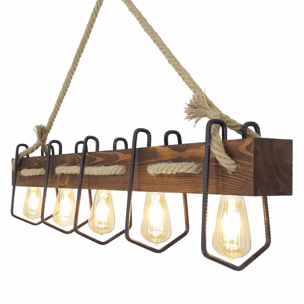 Lampa sufitowa Kiette x5 industrialna wysoka 100 cm