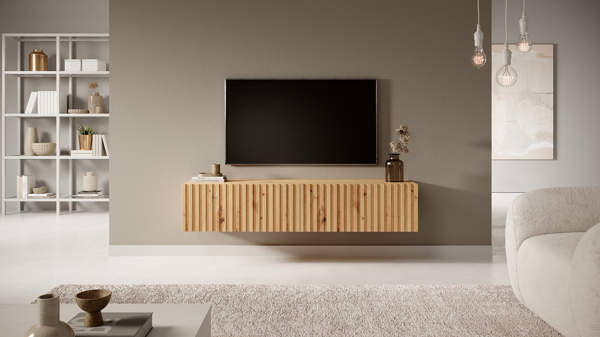 Szafka RTV Telire 138,6 cm dąb artisan lamele