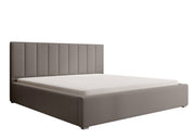 Łóżko tapicerowane 200x200 cm Rinus beżowe w tkaninie hydrofobowej