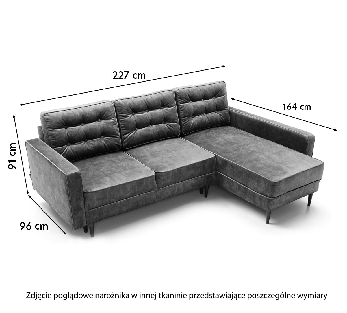 Narożnik z funkcją spania Juttic 227 cm L-kształtny z pojemnikiem brązowy plecionka hydrofobowa prawostronny