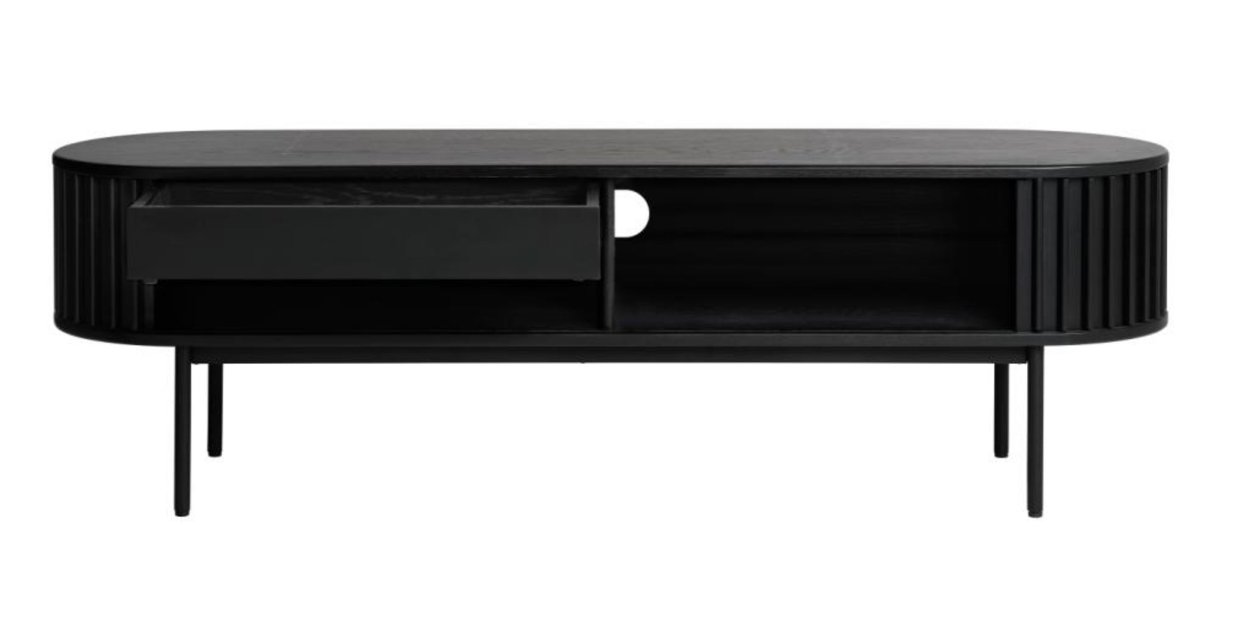 Szafka RTV Ovitties 160 cm czarne lamele