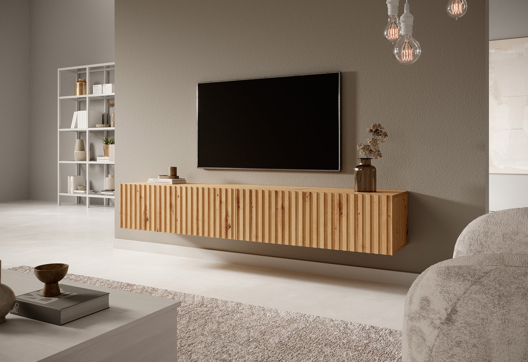 Szafka RTV Telire 175 cm dąb artisan lamele
