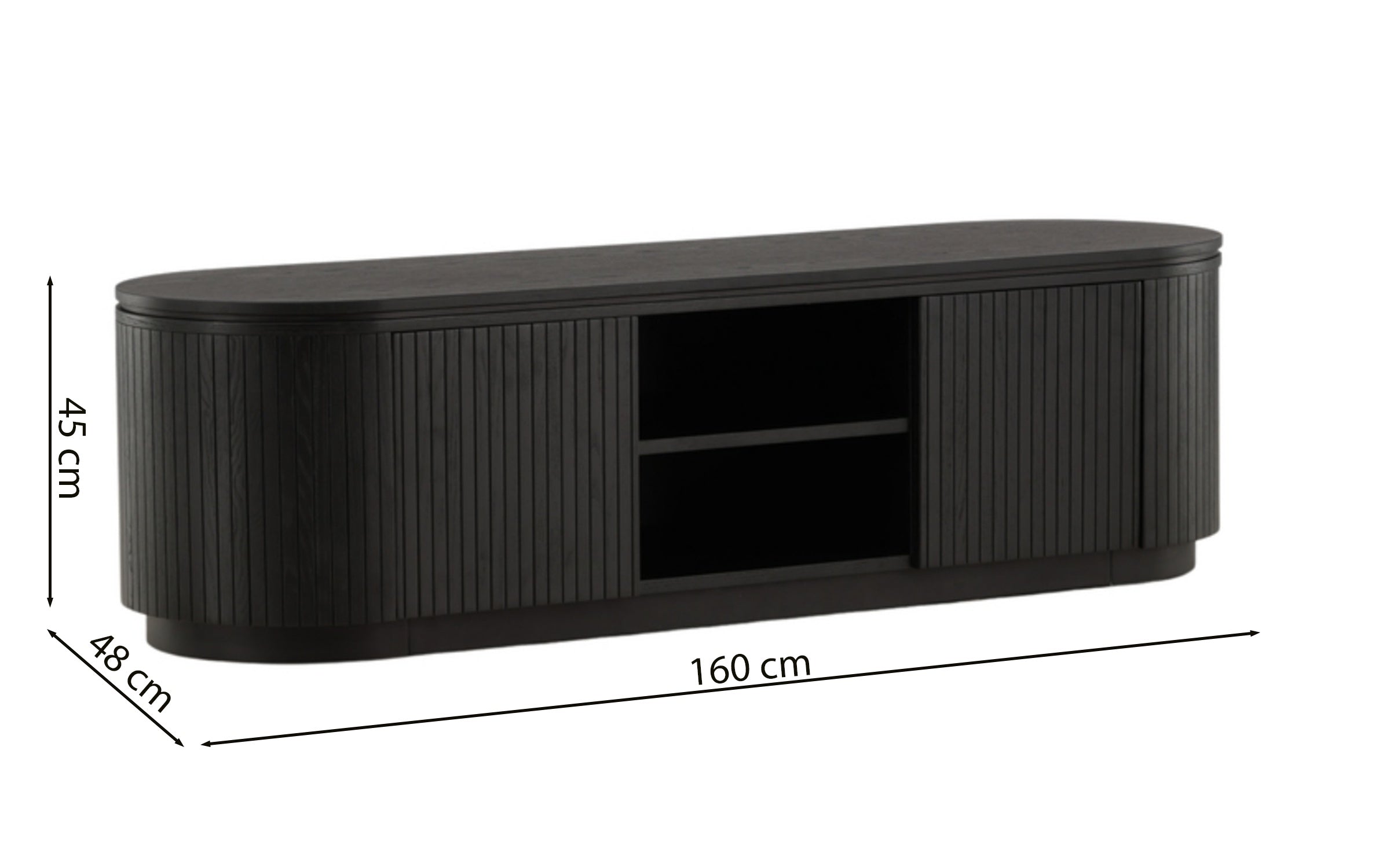 Szafka RTV Vulnutter 160 cm dąb czarny/lamele