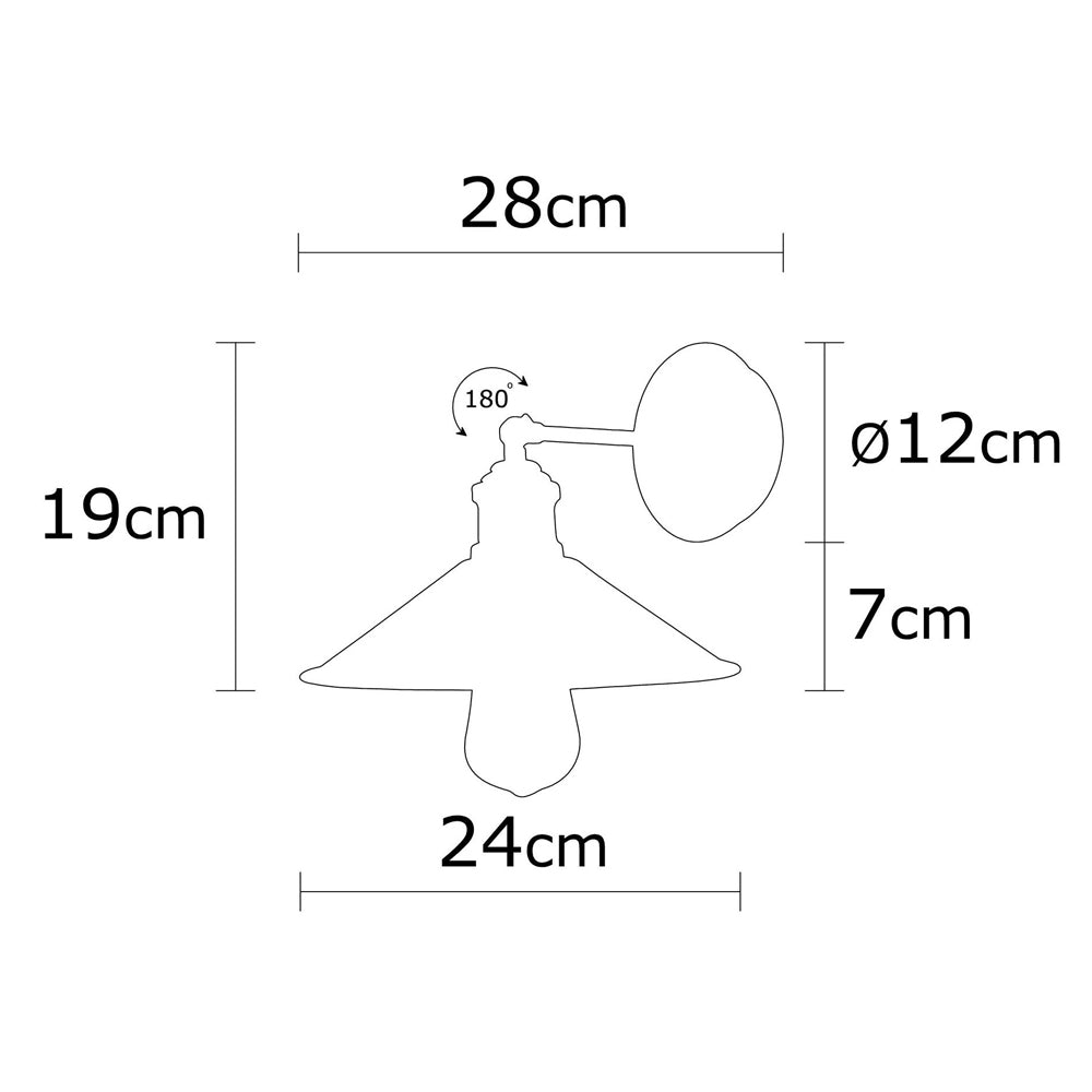 Kinkiet ścienny Staice kapelusz średnica 24 cm czarny