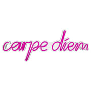 Neon na ścianę Letely z napisem Carpe Diem różowy