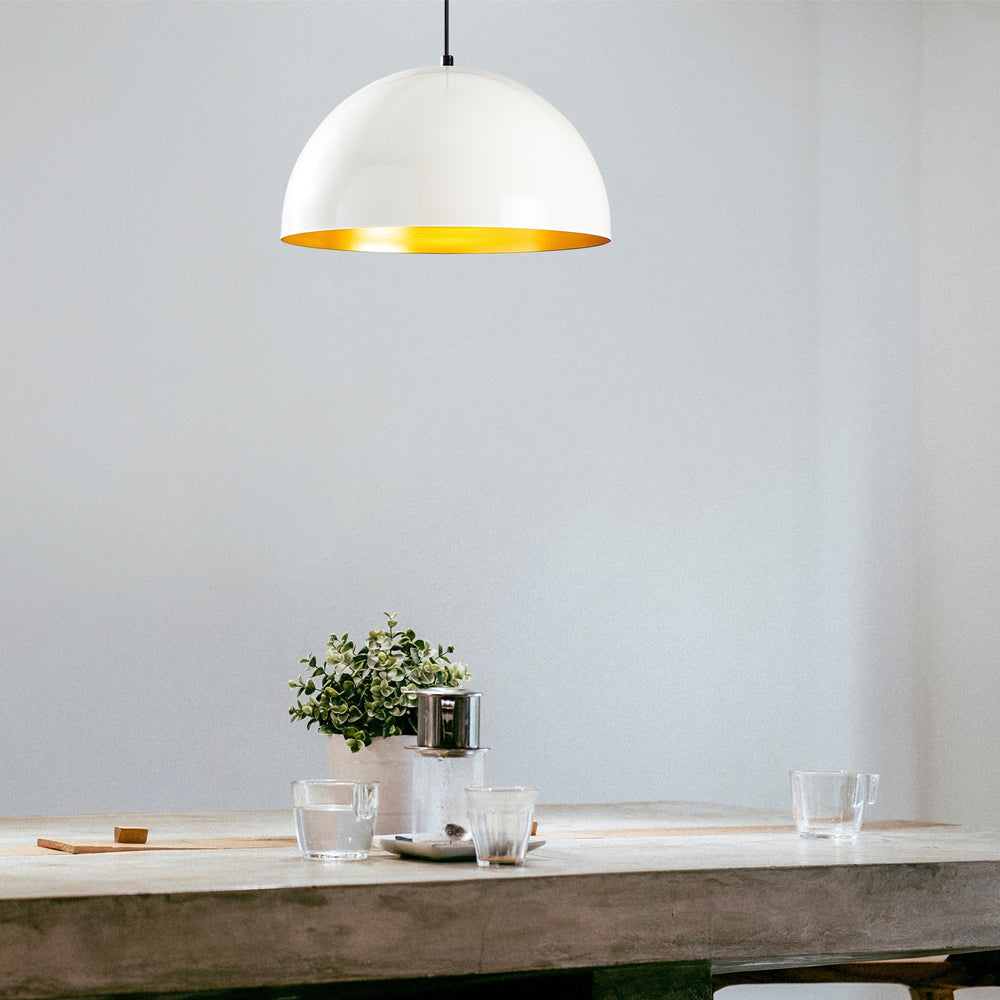 Lampa wisząca Theyro półokrągła średnica 40 cm biała