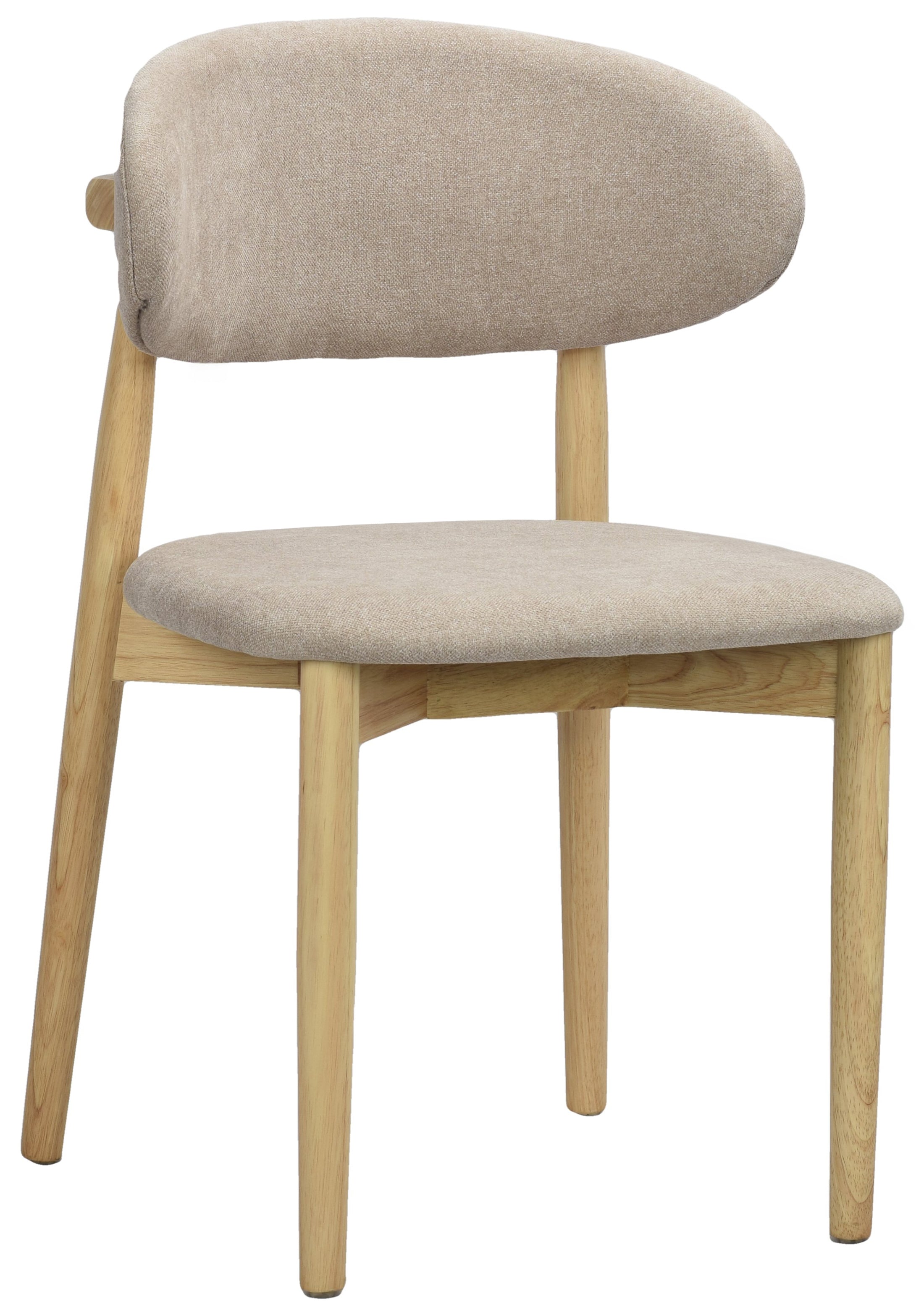 Krzesło drewniane do jadalni Convine w tkaninie łatwoczyszczącej beżowa plecionka/dąb naturalny