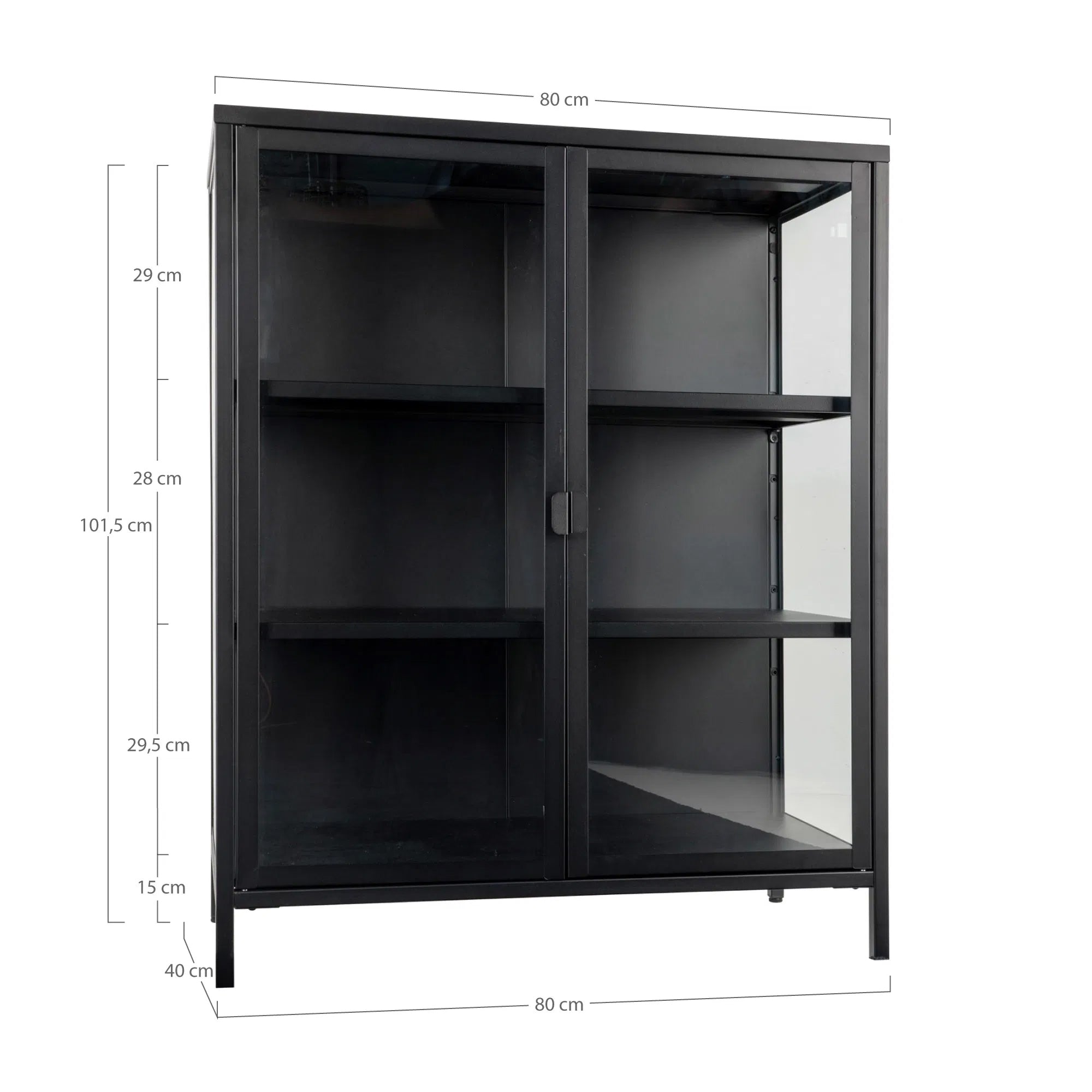 Witryna dwudrzwiowa Centho 101,5 cm czarna
